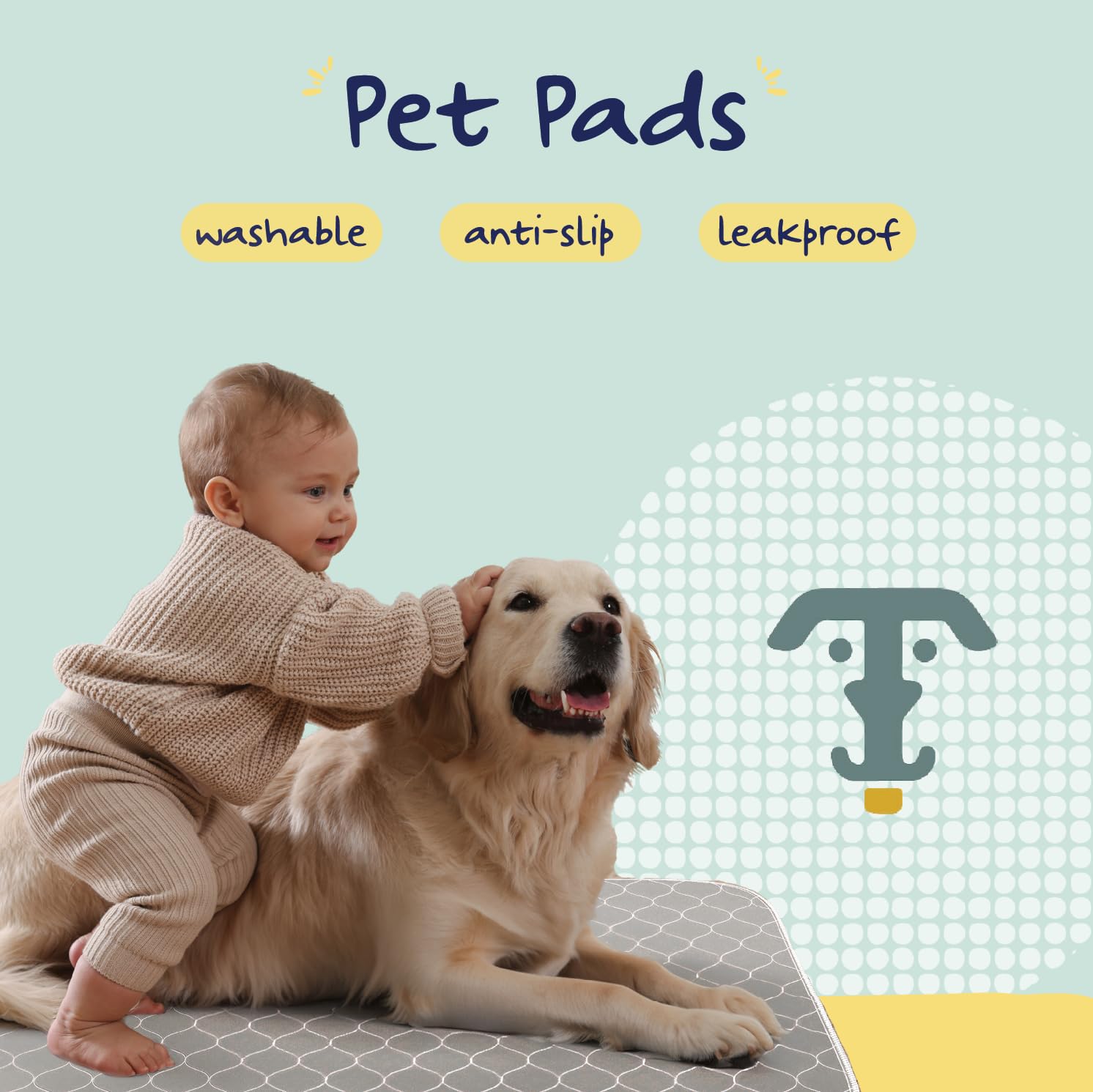 Katziela Washable Pet Pads (2 Pack 36In X 48In)Super Absorbent Waterproof Reusable Dog Pee Pads For Dogs Washable Puppy Pads For