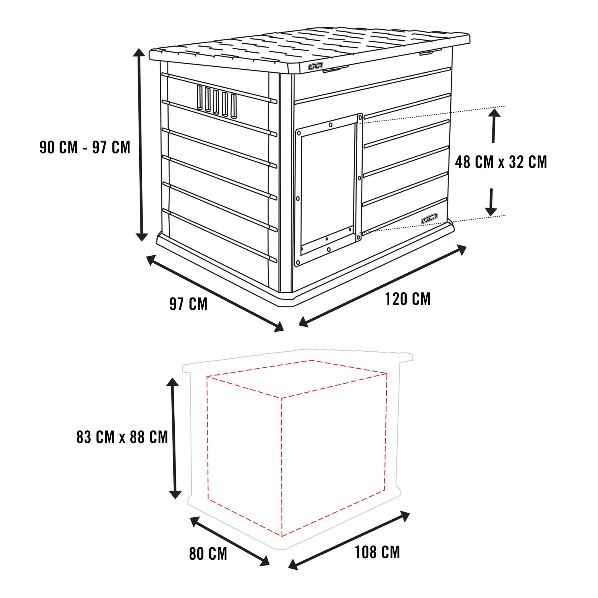 Lifetime Deluxe Dog House, Weather Protected with Adjustable Vents, Ideal Shelter for Medium to Large Dogs