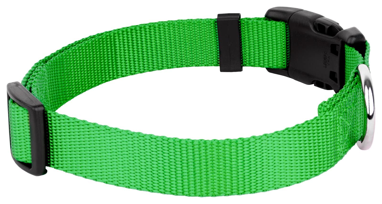 Country Brook Petz - 30+ Vibrant Colors - American Made Deluxe Nylon Dog Collar With Buckle (Small, 3/4 Inch Wide, Hot Lime Green)