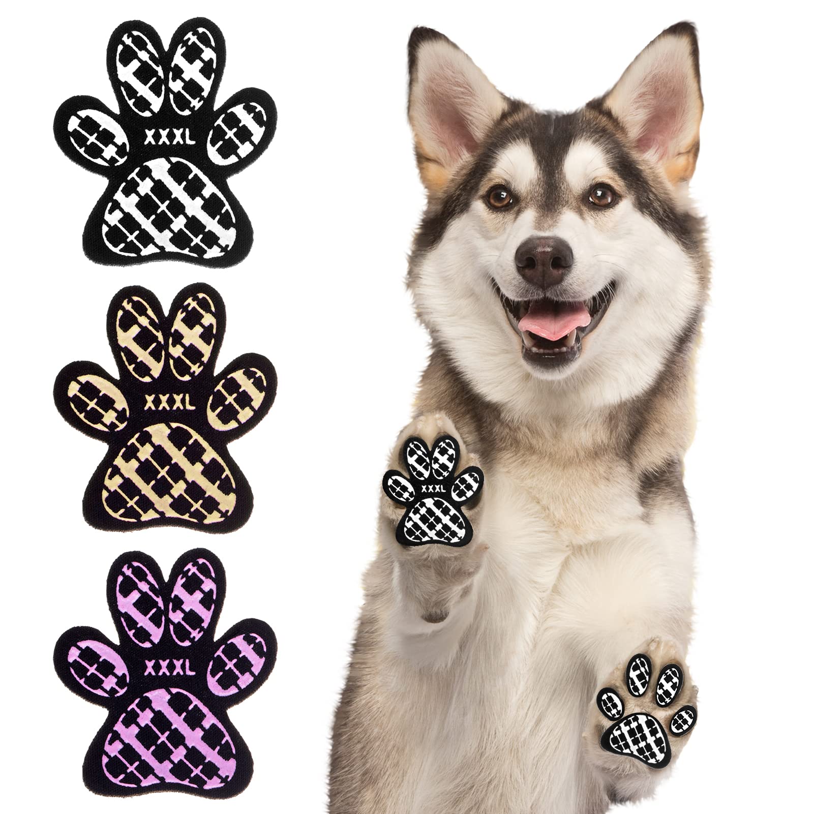 BEAUTYZOO Dog Paw Protectors Grip Pads Anti-Slip Traction for Small Medium Large Dogs on Hardwood Floors Hot Pavement, Dog Grip 