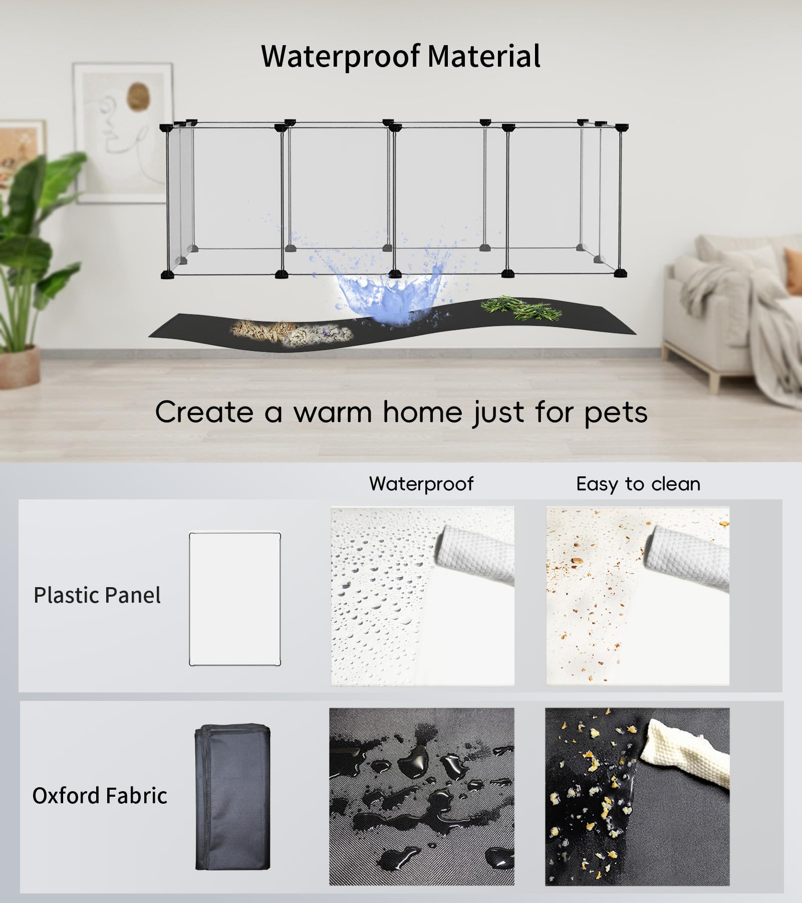 Funhola Small Animal Playpen, Guinea Pig Cages With Waterproof Mat, 12 Panels Pet Playpen For Hamsters, Hedgehog, Indoor Outdoor