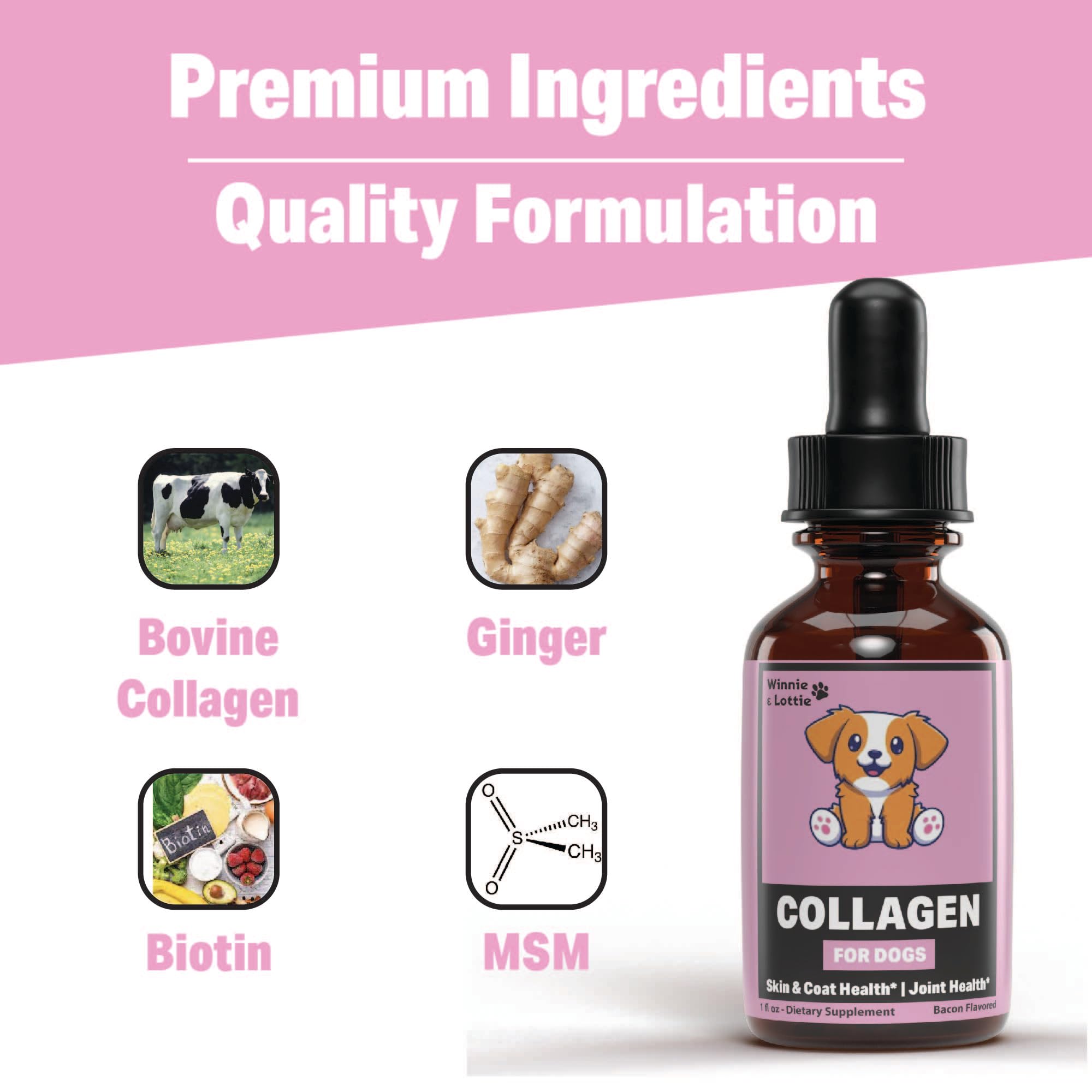 Collagen for Dogs - Liquid Collagen for Dogs - Skin and Coat Supplement for Dogs - Dog Liquid Collagen - Dog Collagen - Dog Coll