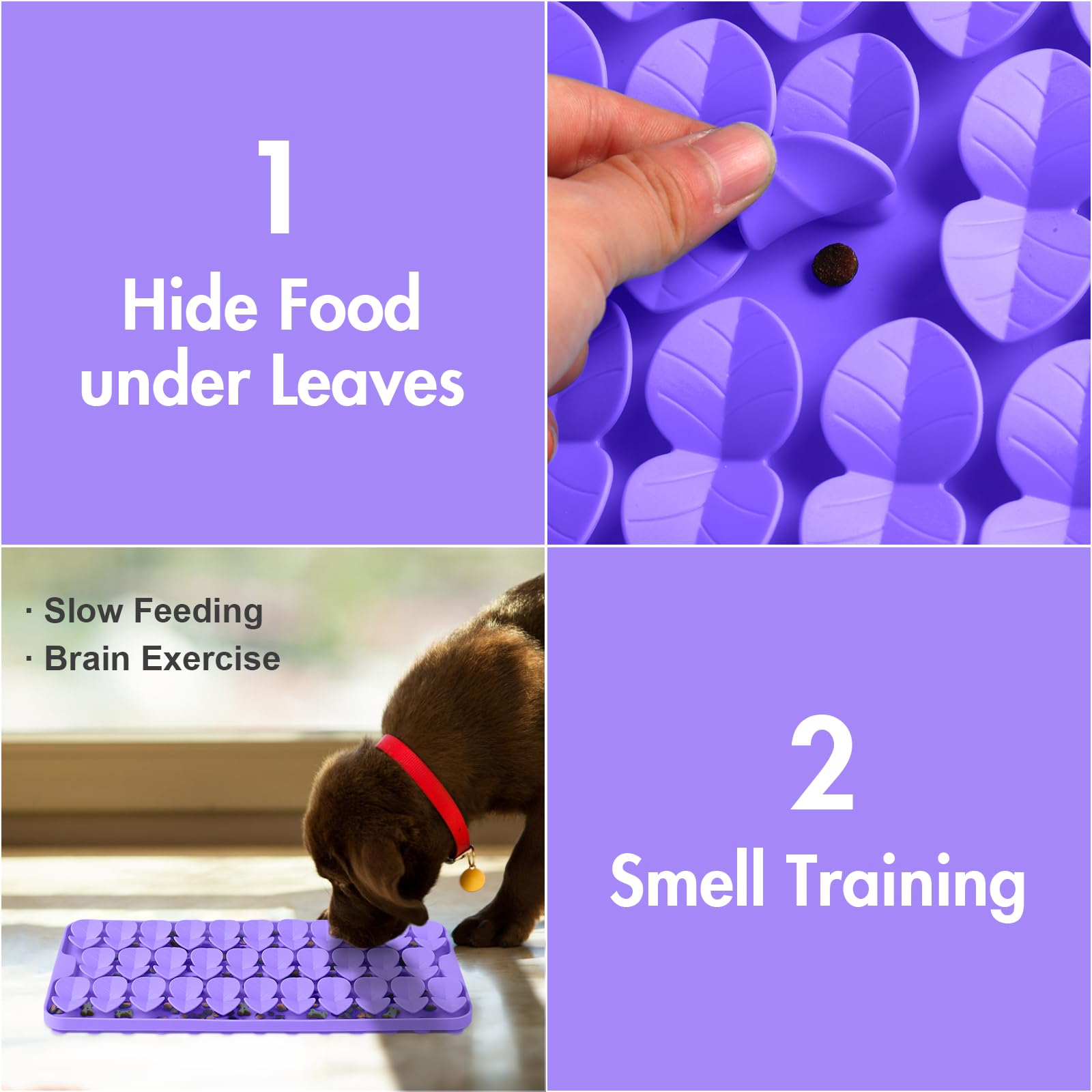 Ourmiao Silicone Snuffle Mat For Large Dogs, Dog Lick Mat Slow Feeder, Pet Licking Treat Mat With Suction Cups For Smell Trainin