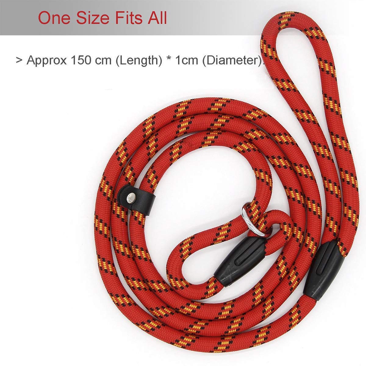 Dog Rope Leash, 5 Ft Pet Slip Lead, Dog Training Leash, Standard Adjustable Pet Nylon Leash For Small Medium Dogs 10-80 Lb Walking(Red)