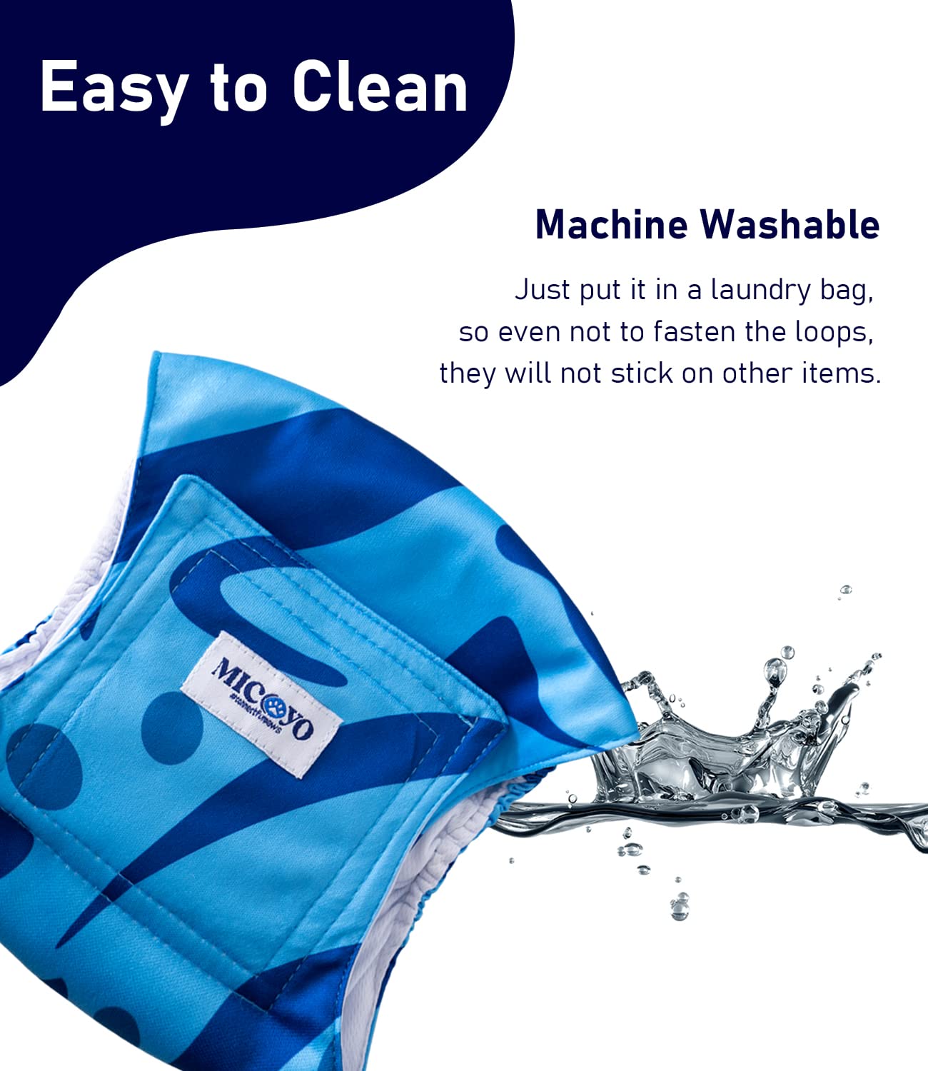 Micooyo Belly Bands For Male Dogs - 3 Pack Reusable Dog Diapers Male For Puppy Doggie, Washable Male Dog Wraps Xsmall