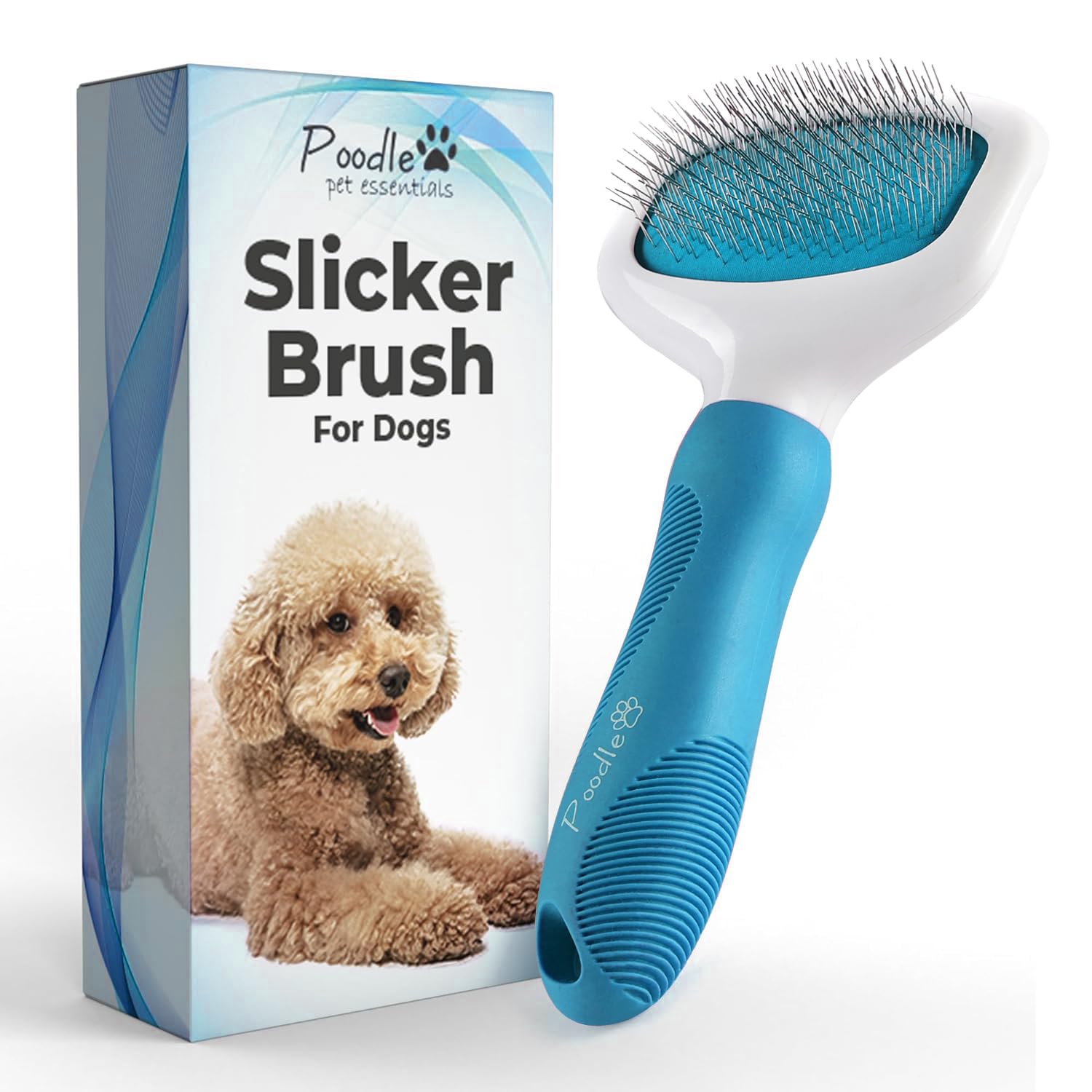 Poodle Pet Slicker Brush - For Dogs, Cats, And Rabbits - Removes Matted Fur, Knots, And Loose Hair - Suitable For Grooming Doodl