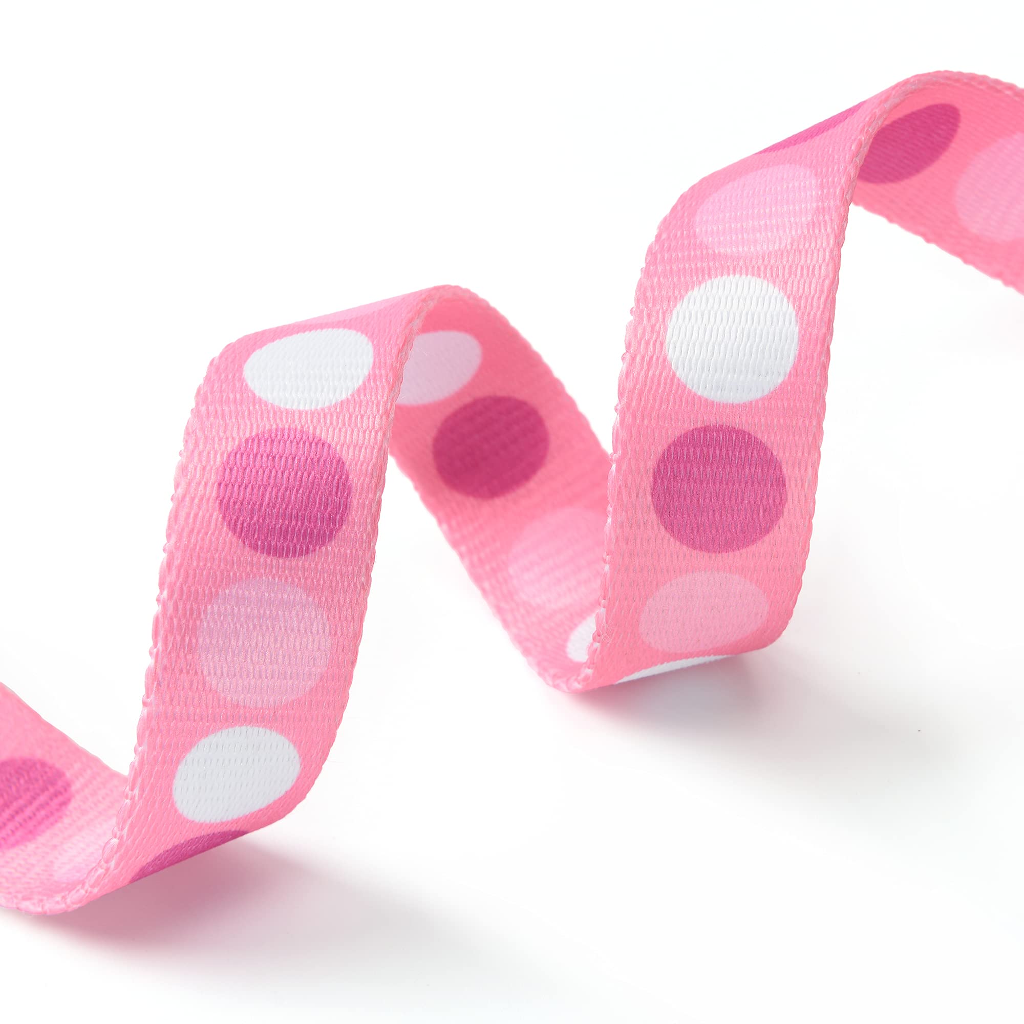 Mile High Life Dog Collar | Cute Puppy Collars | Lightweight Girl Dog Collar | Soft Boy Dog Collars | W Geometric Plaid Wave Line Pattern (Pink Big Dots, Large)