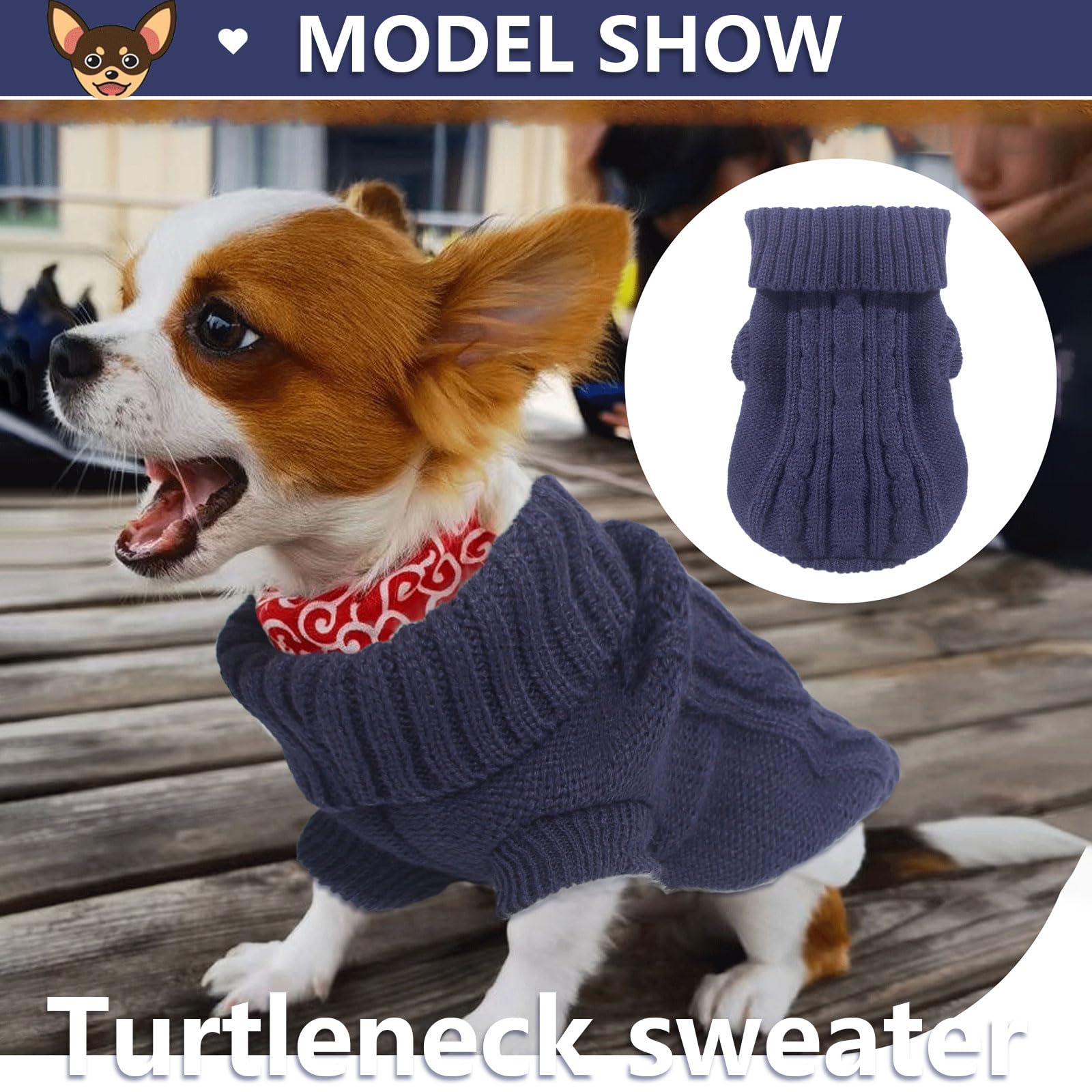 2-Piece Dog & Cat Sweater Set - Small Dogs & Puppies, Winter Warm Pullover, Chihuahua & Yorkie Sweater