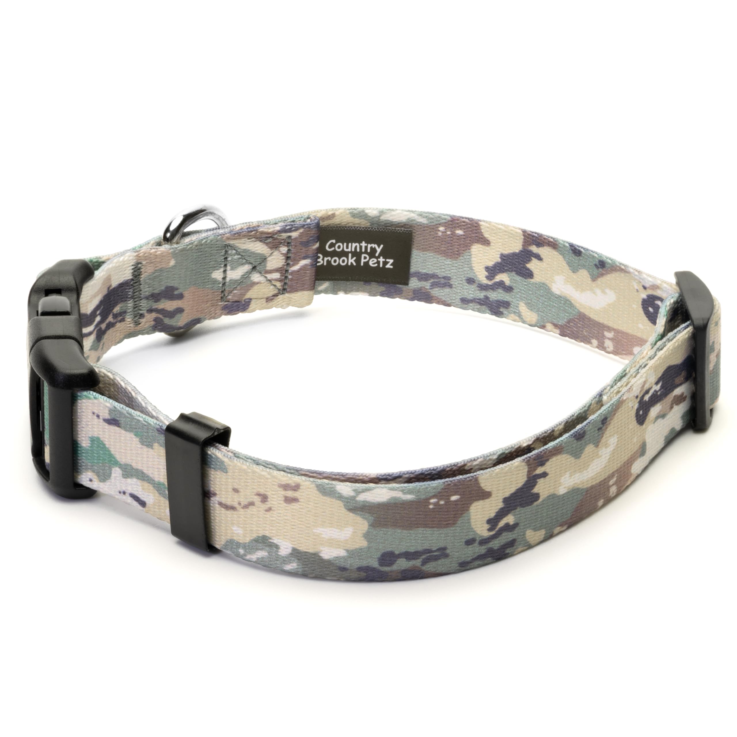 Country Brook Petz - Deluxe Mountain Viper Camo Dog Collar - Made In The U.S.A., Camouflage Collection Featuring Rugged Designs (1 Inch, Large)