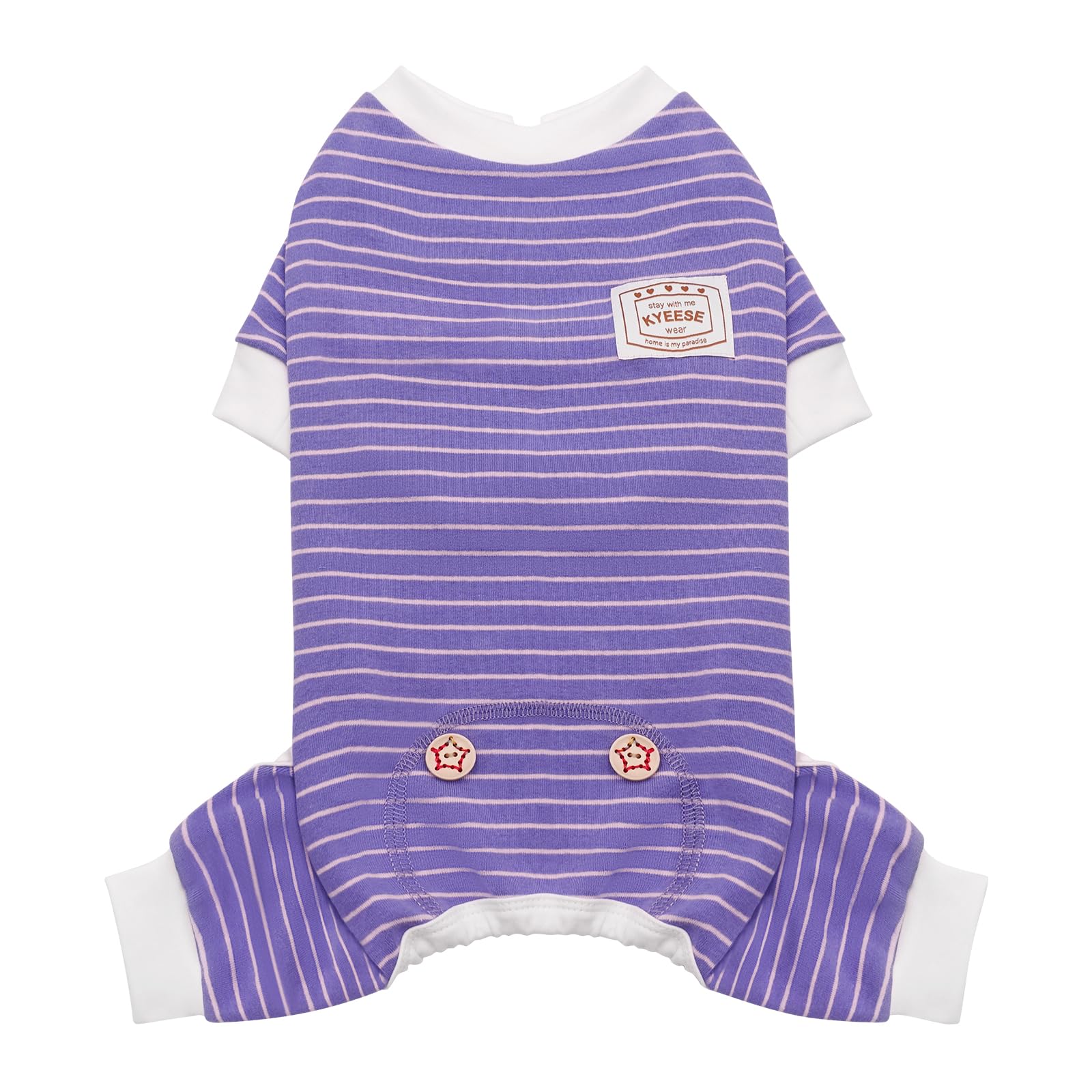 Kyeese Dog Pajamas Striped Dog Pjs Lightweight Pet Onesie Stretchable Pet Outfit Soft Puppy Clothes Comfort Puppy Pajamas For Sm
