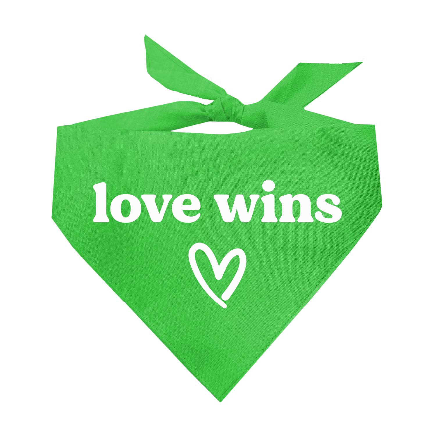 Love Wins Dog Bandana | 100% Cotton Adjustable Triangle | Made In Usa | Pride Day | Lgbtq+ | Rainbow | Parade |Lime, X-Small (72