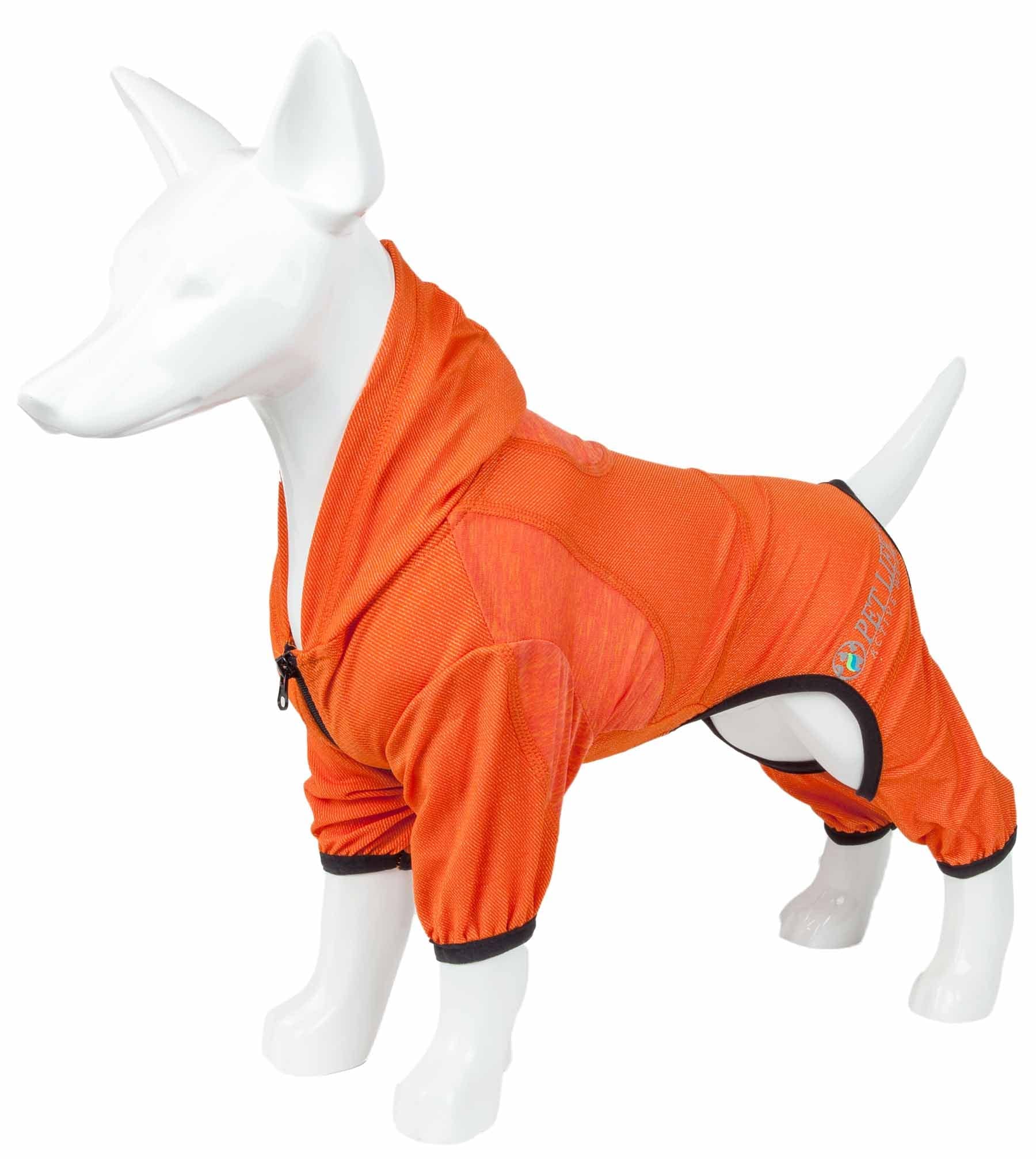 Pet Life Active 'Pawsterity' Heathered Performance 4-Way Stretch Two-Toned Full Bodied Hoodie(D0102H7081W.)
