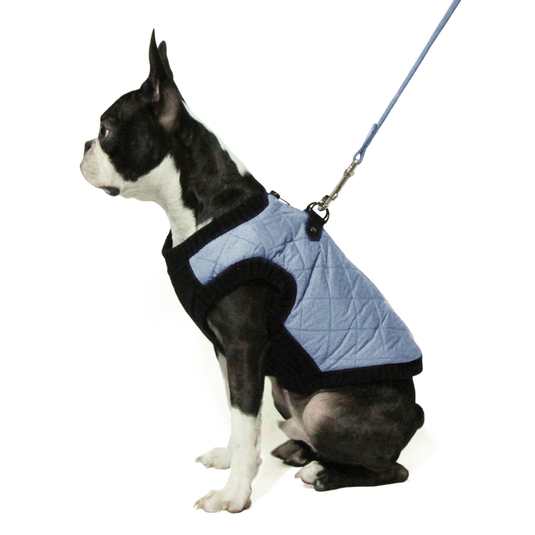 Gooby Fashion Vest Dog Jacket - Gray, Medium - Warm Zip Up Bomber Vest with Dual D Ring Leash - Winter Water Resistant Small Swe