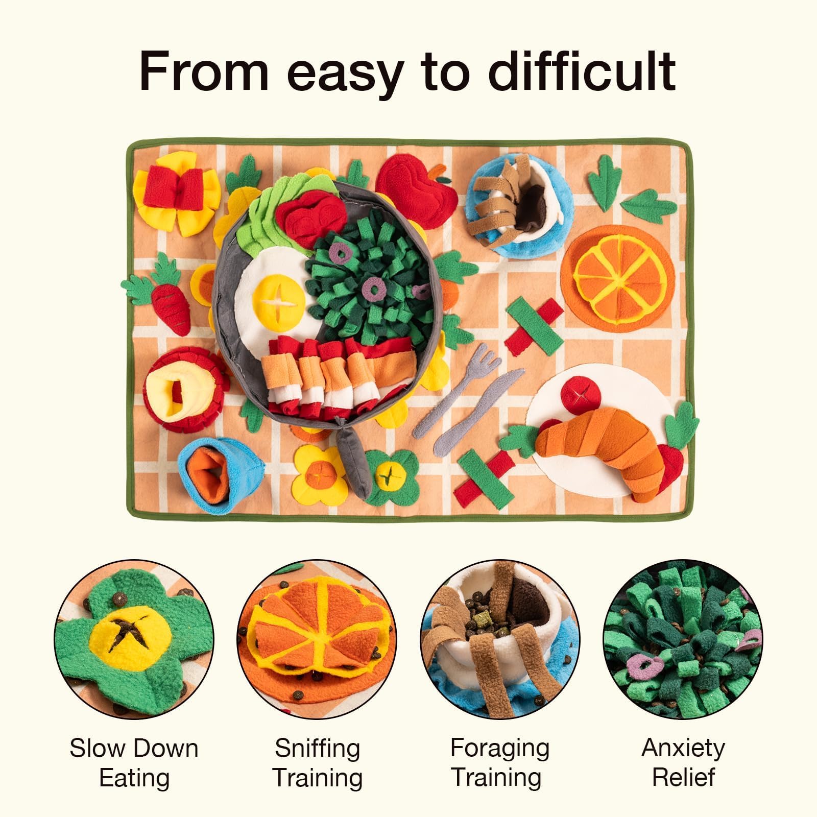 Snuffle Mat For Dogs - Removable Themed Interactive Puppy Mat For Boredom, Training & Slow Feeding - Encourages Foraging Skills