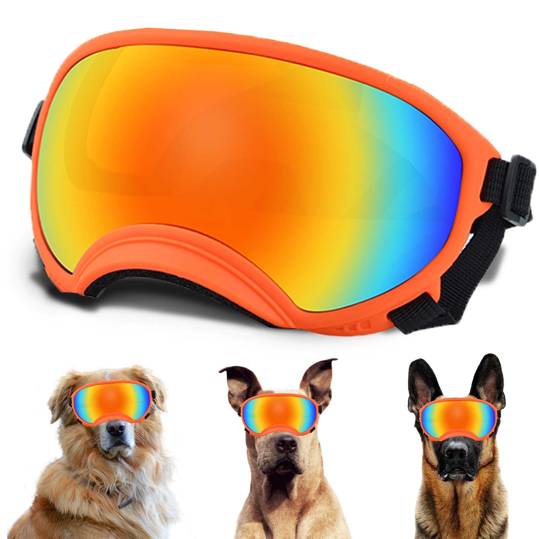 Nicerinc Pet Large Dog Sunglasses With Adjustable Strap Uv Protection, Winproof Puppy Sunglasses, Suitable For Medium-Large Pet 