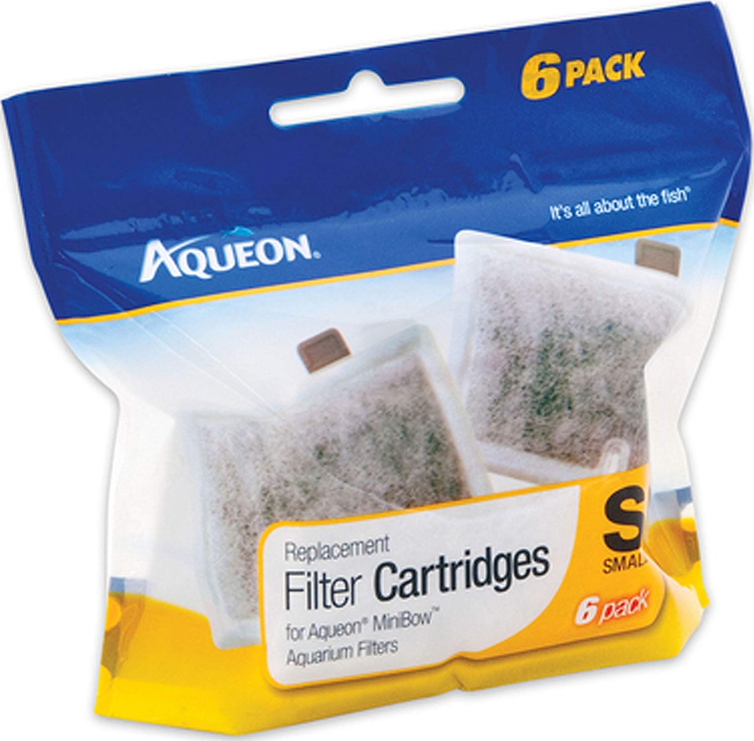 Aqueon Filter Cartridge, Small, 24-Pack (4 Packages With 6 Filters Each)