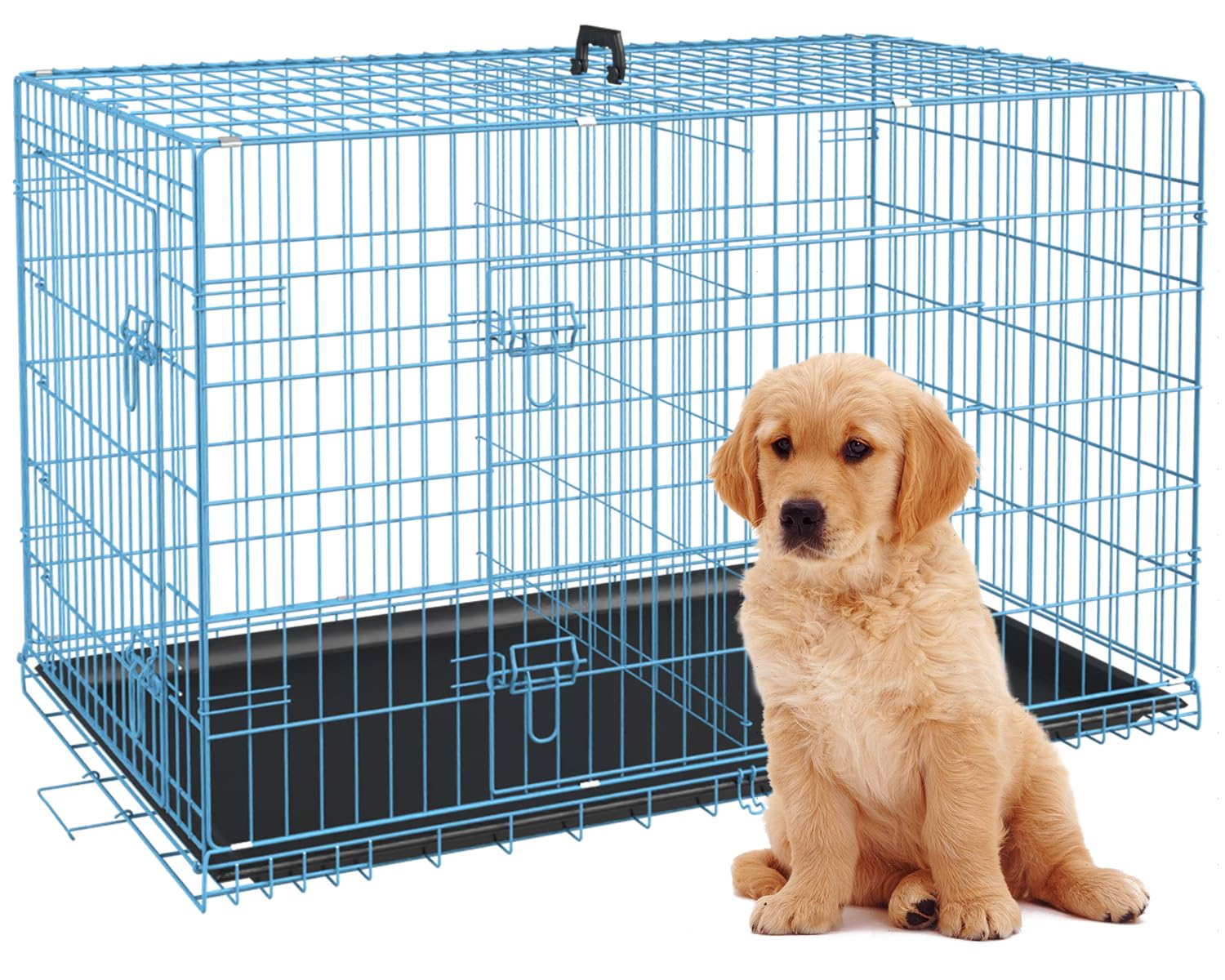 BestPet 24 Inch Dog Crates for Small Dogs Folding Mental Wire Crates Dog Kennels Outdoor and Indoor Pet Dog Cage Crate with Doub