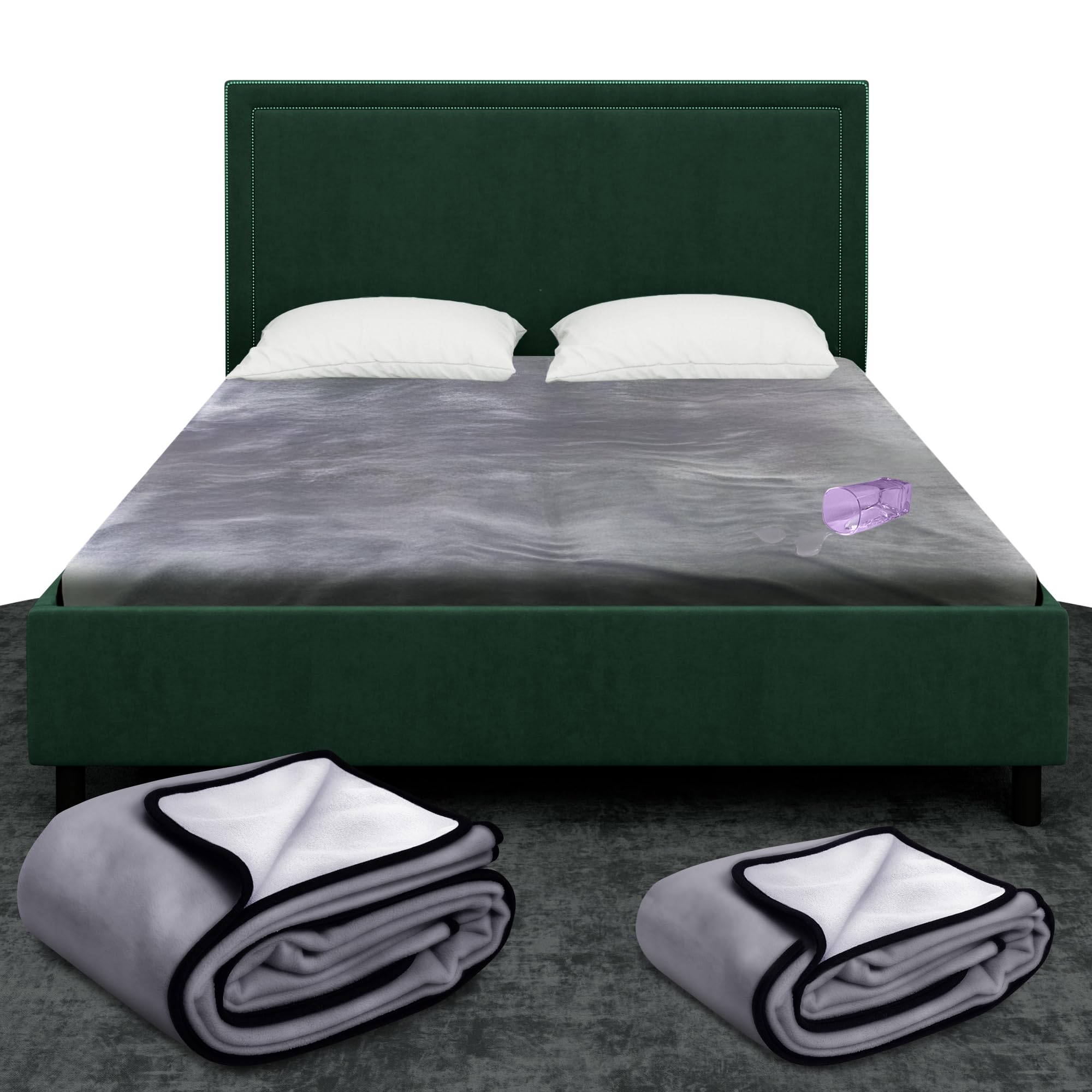 Premium Waterproof Blanket, King Size Blanket For Couples & Pets/Dogs, Soft Noiseless Mattress Furniture Protector, Reversible +