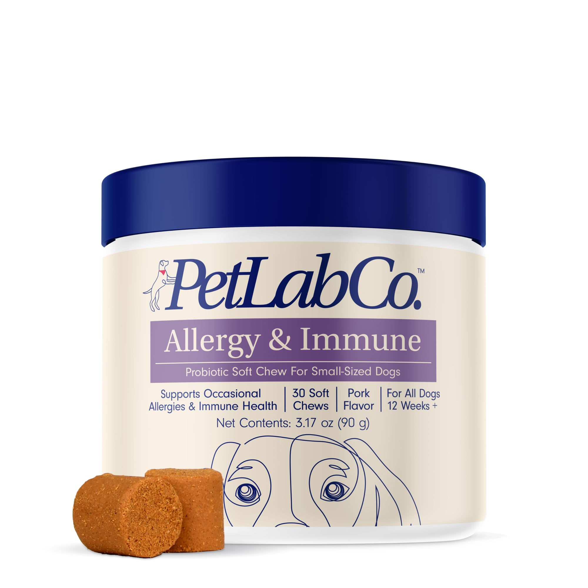 PetLab Co. Allergy & Immune Daily Probiotics for Dogs. Supports Yeast Production, Seasonal Allergies, Intermittent Itchiness, Gu
