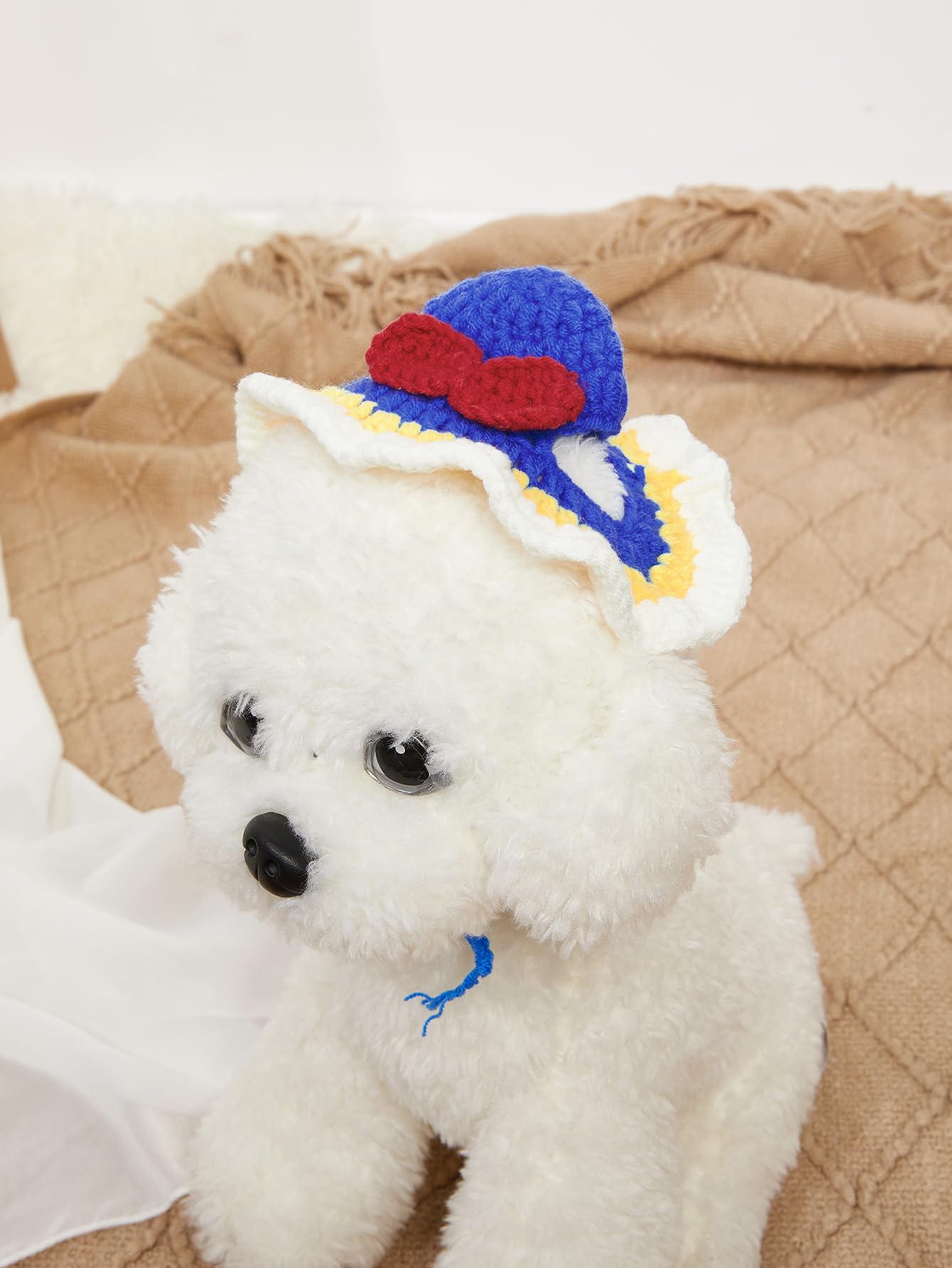 Qwinee Cartoon Princess Design Knit Cute Dog Hat Soft Cat Hat Rabbit Hat Halloween Christmas Party Costume Head Wear Accessories