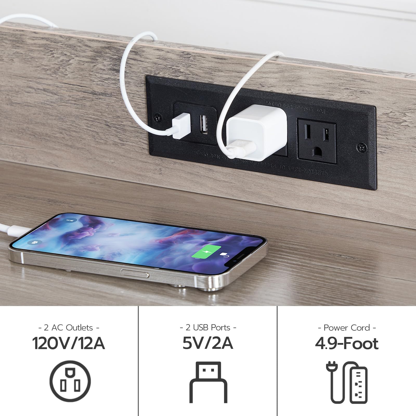 Hoobro Litter Box Enclosure With 2 Storage Shelves, Tall Litter Box Furniture Hidden With Charging Station, Indoor Cat Furniture