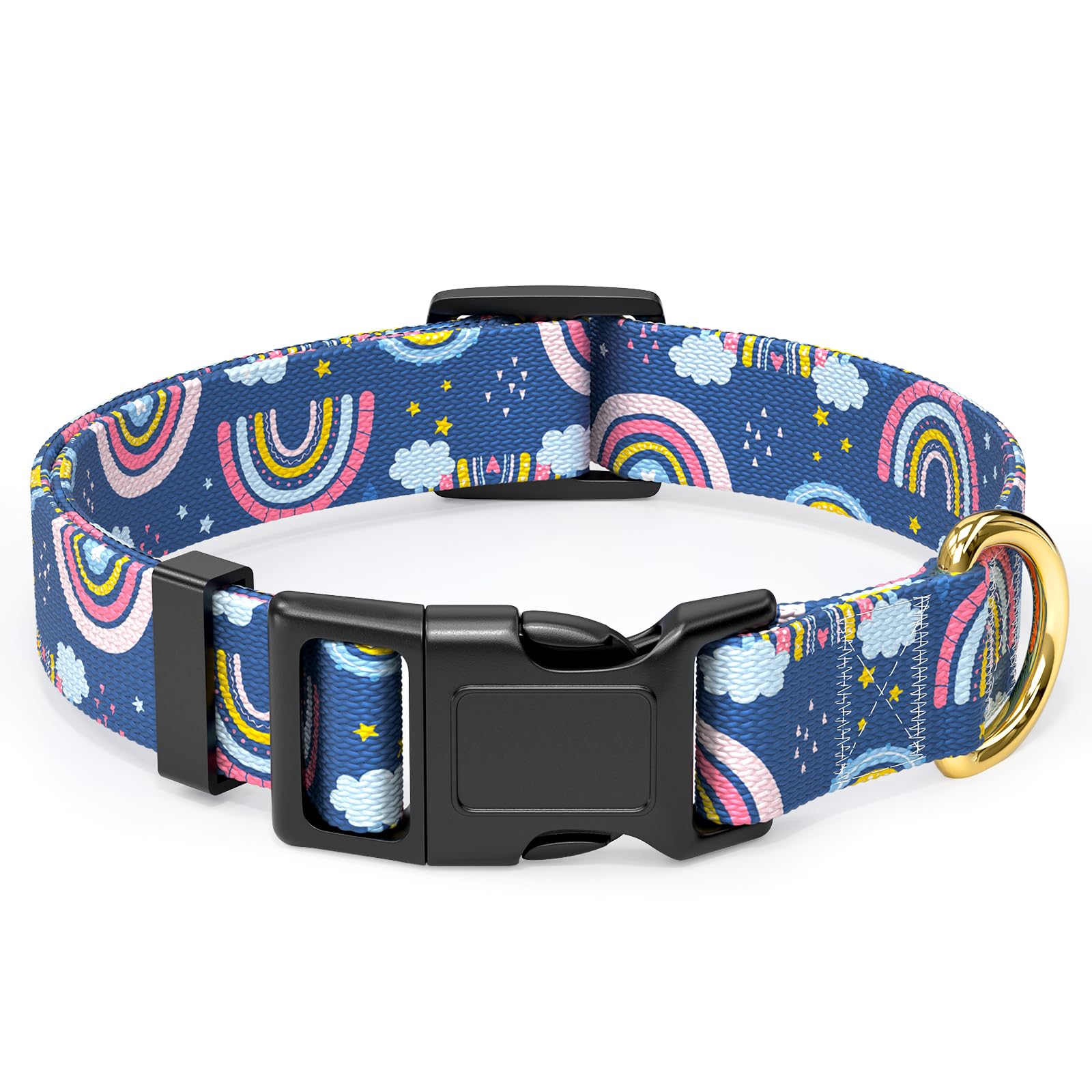 Rnivvi Dog Collar For Large Dogs, Cute Heavy Duty Adjustable Puppy Collar With Quick Release Buckle For Girl & Female, Pet Acces