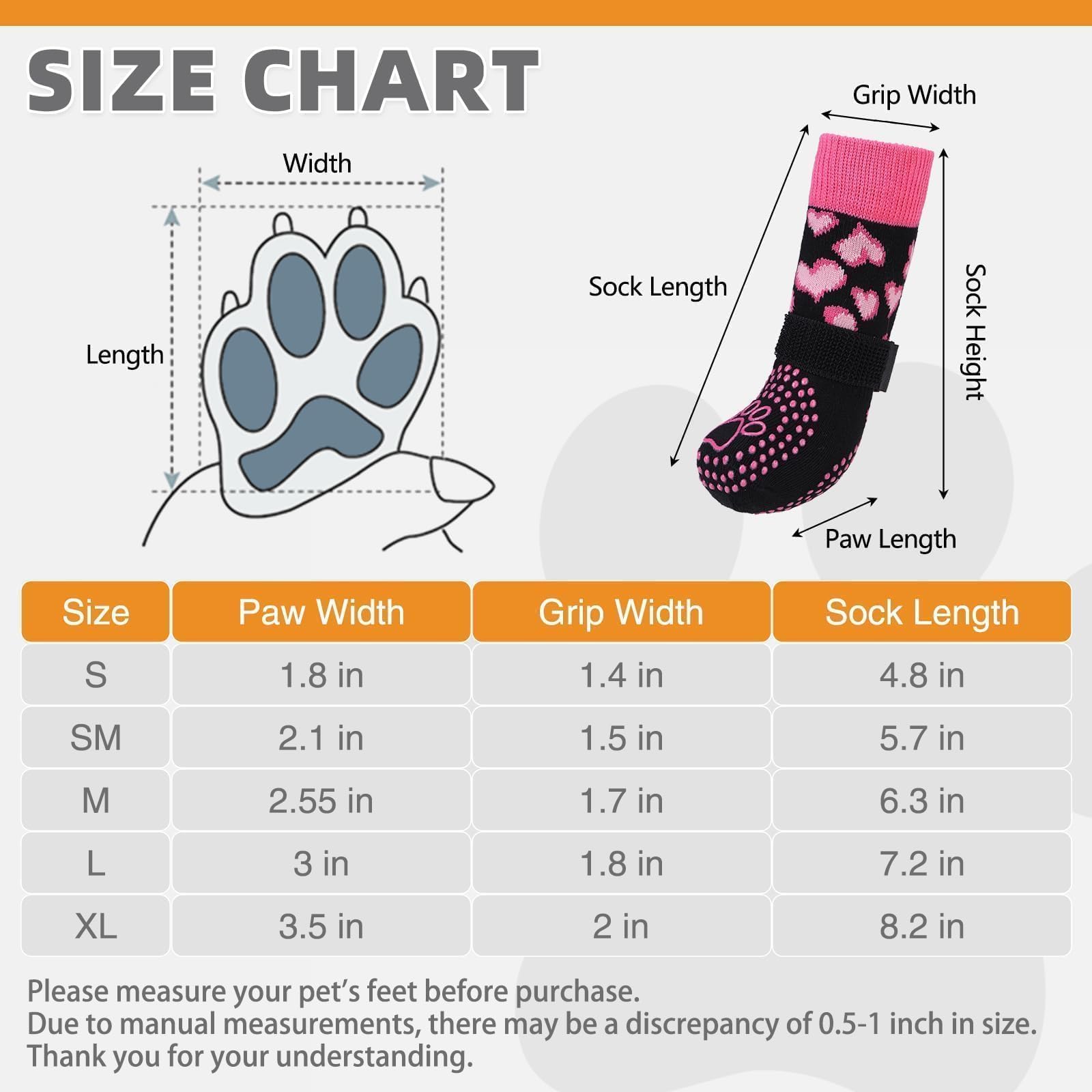 KOOLTAIL Anti Slip Dog Socks for Hot/Cold Pavement to Prevent Licking Paws,Dog Boots&Paw Protector with Grippers for Hardwood Fl