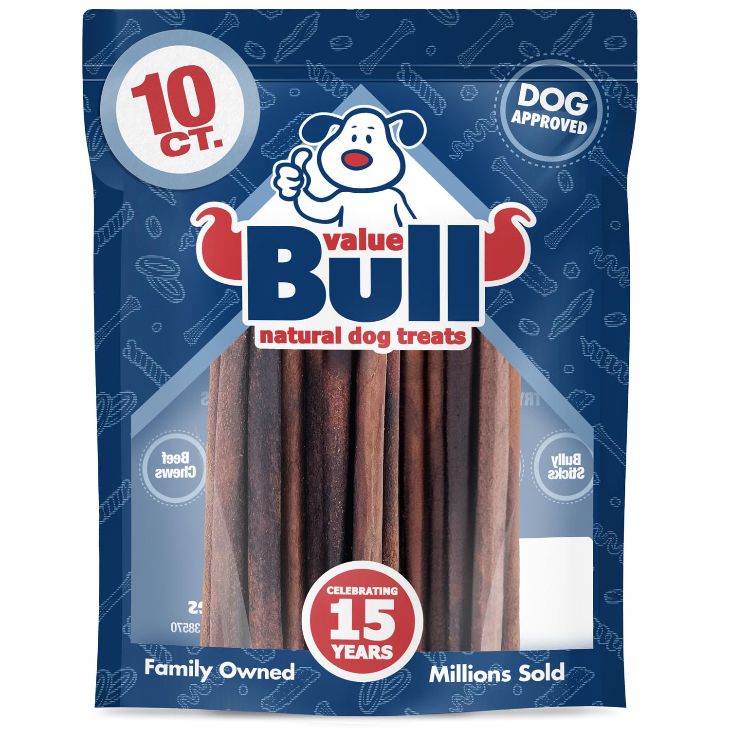 ValueBull Collagen Sticks for Small Dogs, 12 Inch Thin Chews, Natural Dog Treats, 10 Count - Supports Joints, Skin & Coat with C