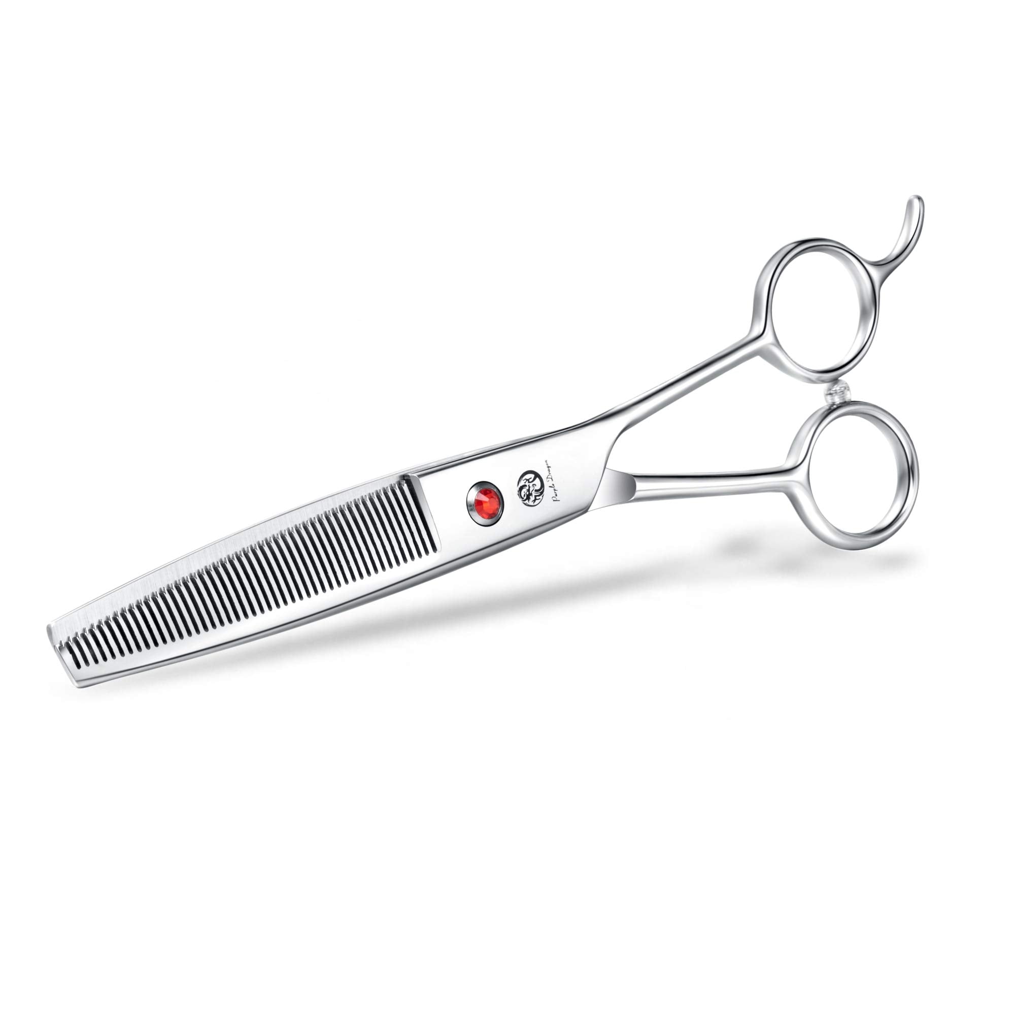 Purple Dragon 6.5' 46 Tooth Professional Pet Grooming Scissors - Dog Thinning/Blending Shears - Animal Hair Trimmer For Pet Groomer Or Family Diy