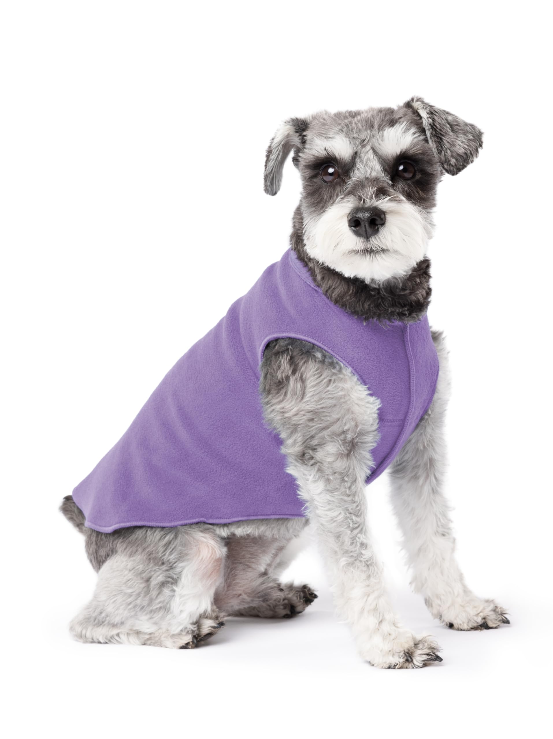 Gold Paw Stretch Fleece Dog Coat, Stretchy Pet Sweater, Machine Washable Pullover For Winter And Fall, Lavender, 10