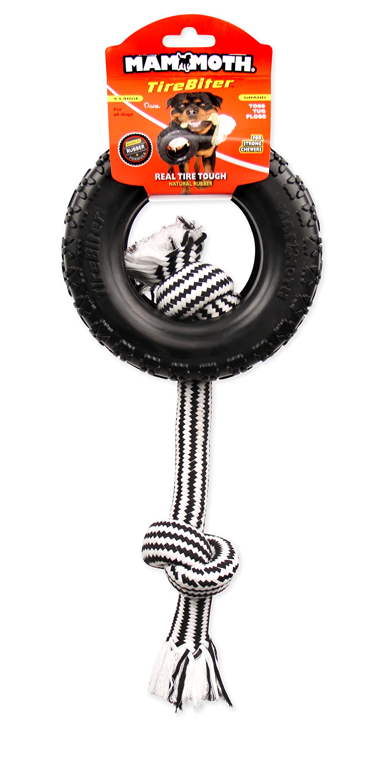 Mammoth Pet Products 43735018: Tirebiter Ii With Rope Dog Toy, Xl
