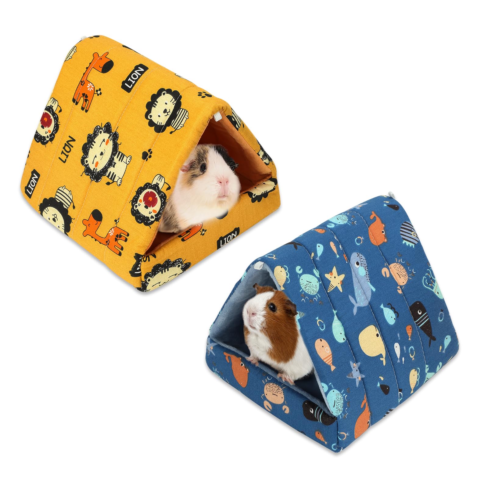 Yuepet 2 Pack Guinea Pig Bed - Washable Guinea Pig Hideout And House Small Animal Hideout Cage Accessories For Guinea Pigs Chinc