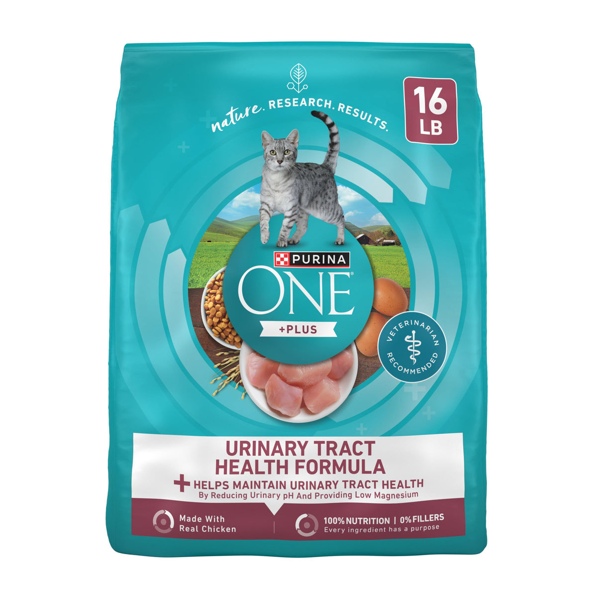 Purina One High Protein Dry Cat Food, +Plus Urinary Tract Health Formula - 16 Lb. Bag