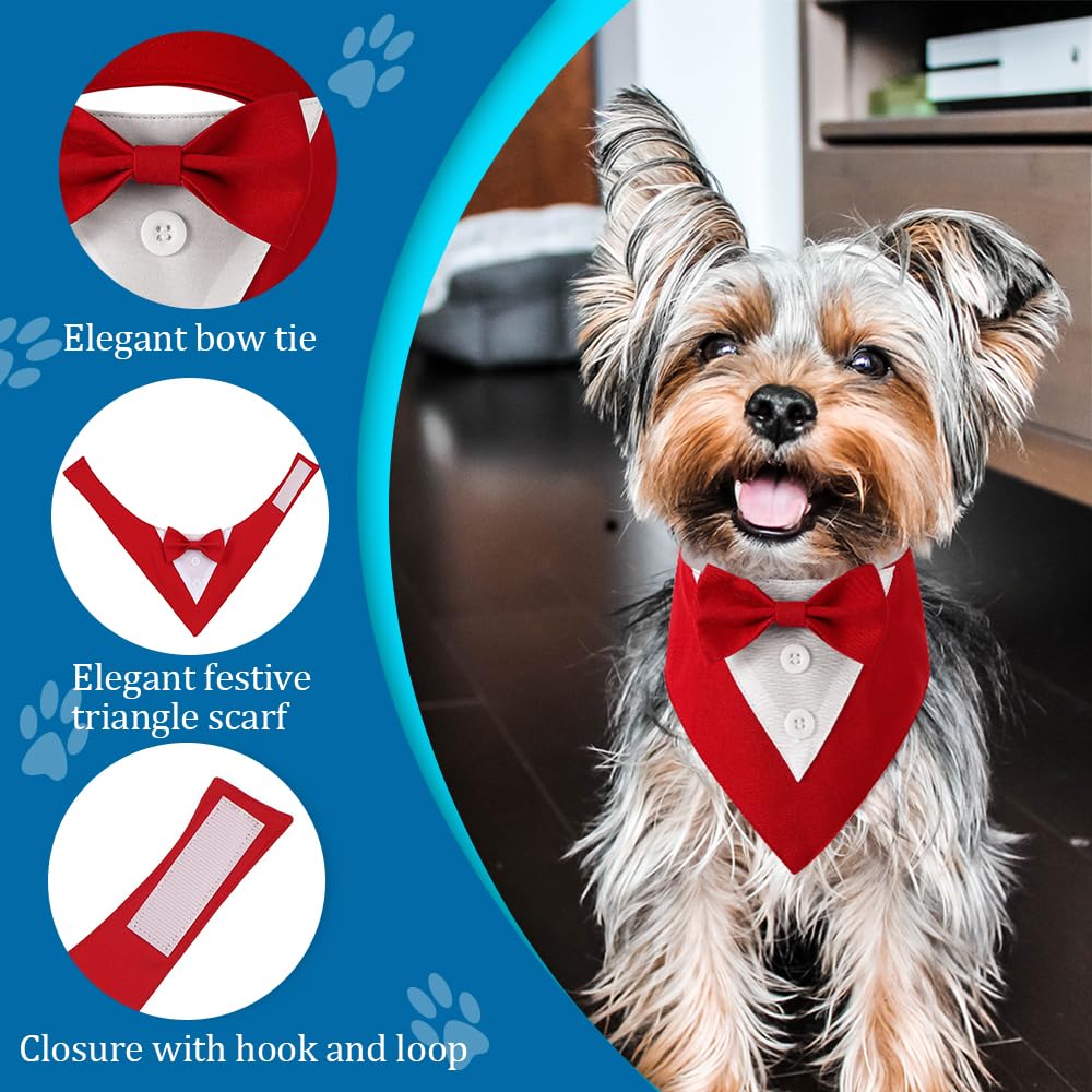 Formal Dog Tuxedo Adjustable Pet Collar With Bow, Small, Medium And Large Dog Wedding Clothing, Birthday Gifts