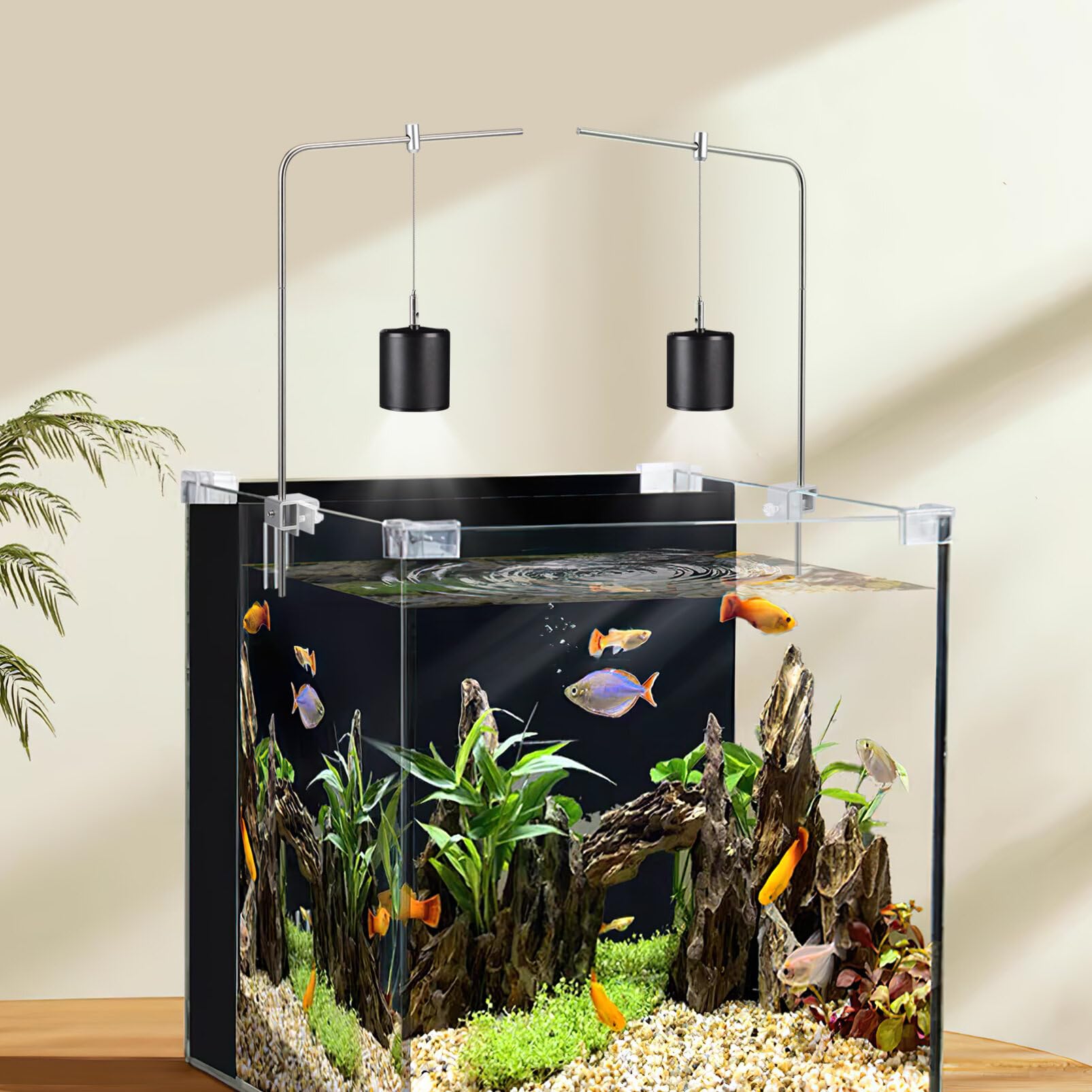Baluue Fish Fish Lighting Holder For Fish Tank, 1Set Practical Aquarium Light Rack Universal Aluminum Alloy Fish Tank Hanging Bracket () Fish Tank Light Aquarium Stand