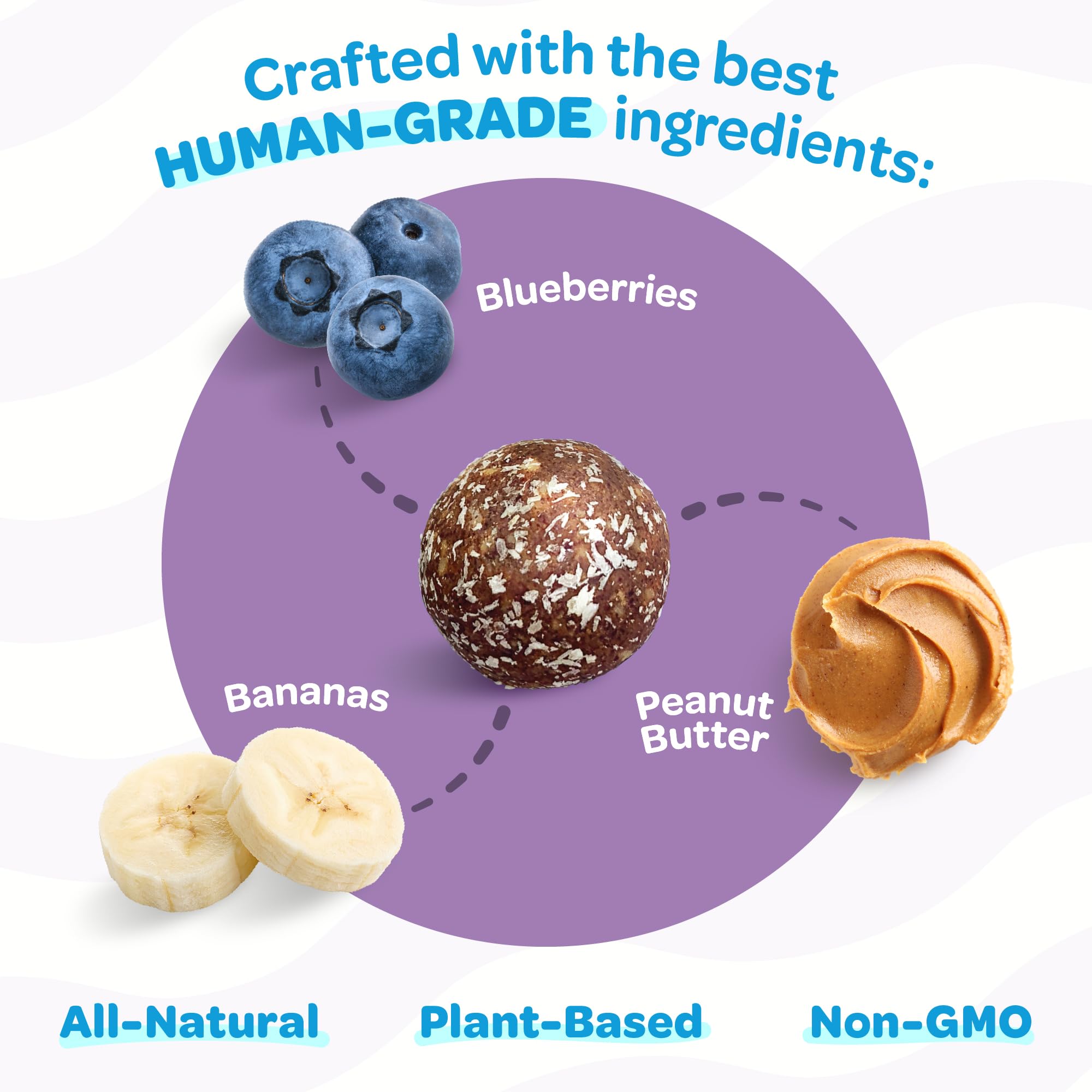 TREAT-A-BALLS Chewy & Soft Dog Treats Bulk - All Natural, Non-GMO, Gluten Free - All Breeds, Sizes, Ages - Made in New Zealand -