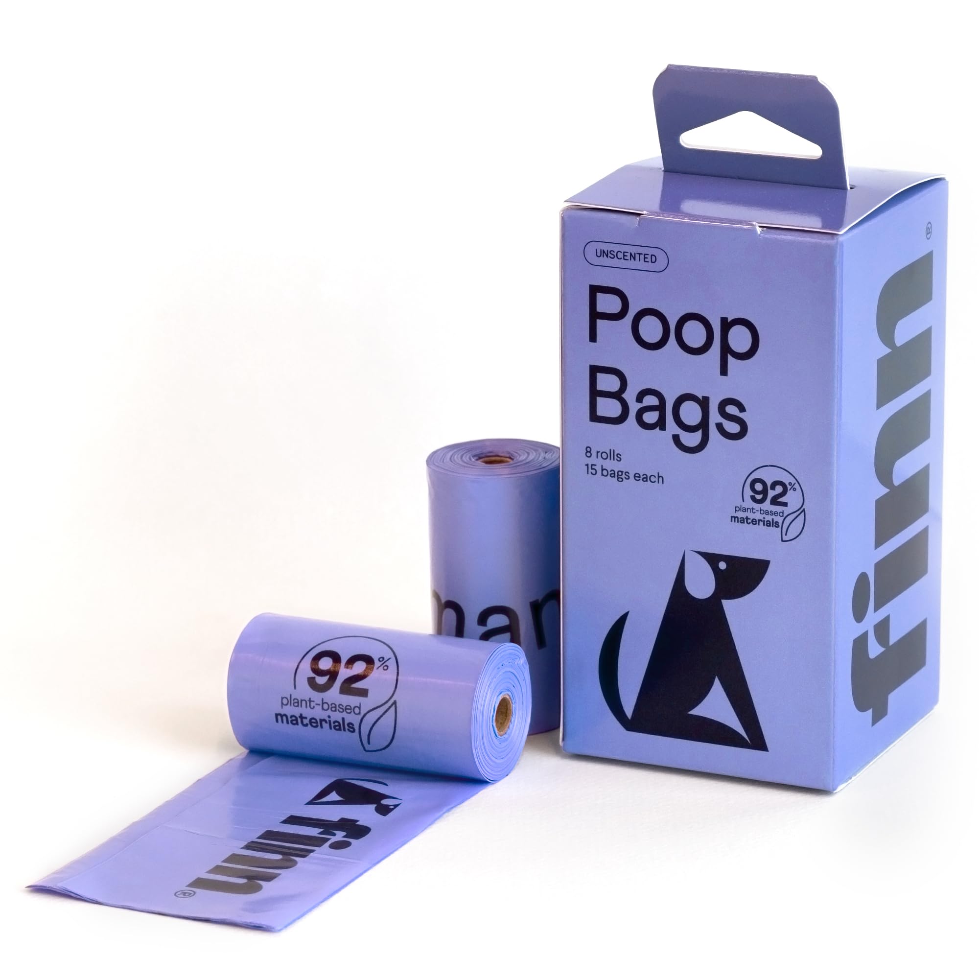 Finn 92% Biobased Poop Bags | Usda-Certified Biopreferred Product | Made From 92% Plant-Based Materials / 8% Pe | Unscented Dog 