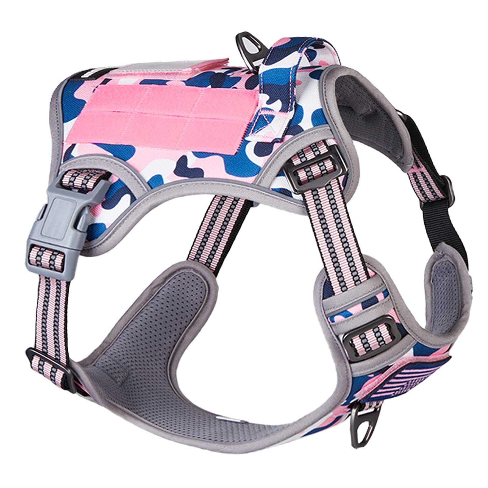BUMBIN Tactical Dog Harness for Medium Dogs No Pull, Famous TIK Tok No Pull Dog Harness, Fit Smart Reflective Pet Walking Harnes