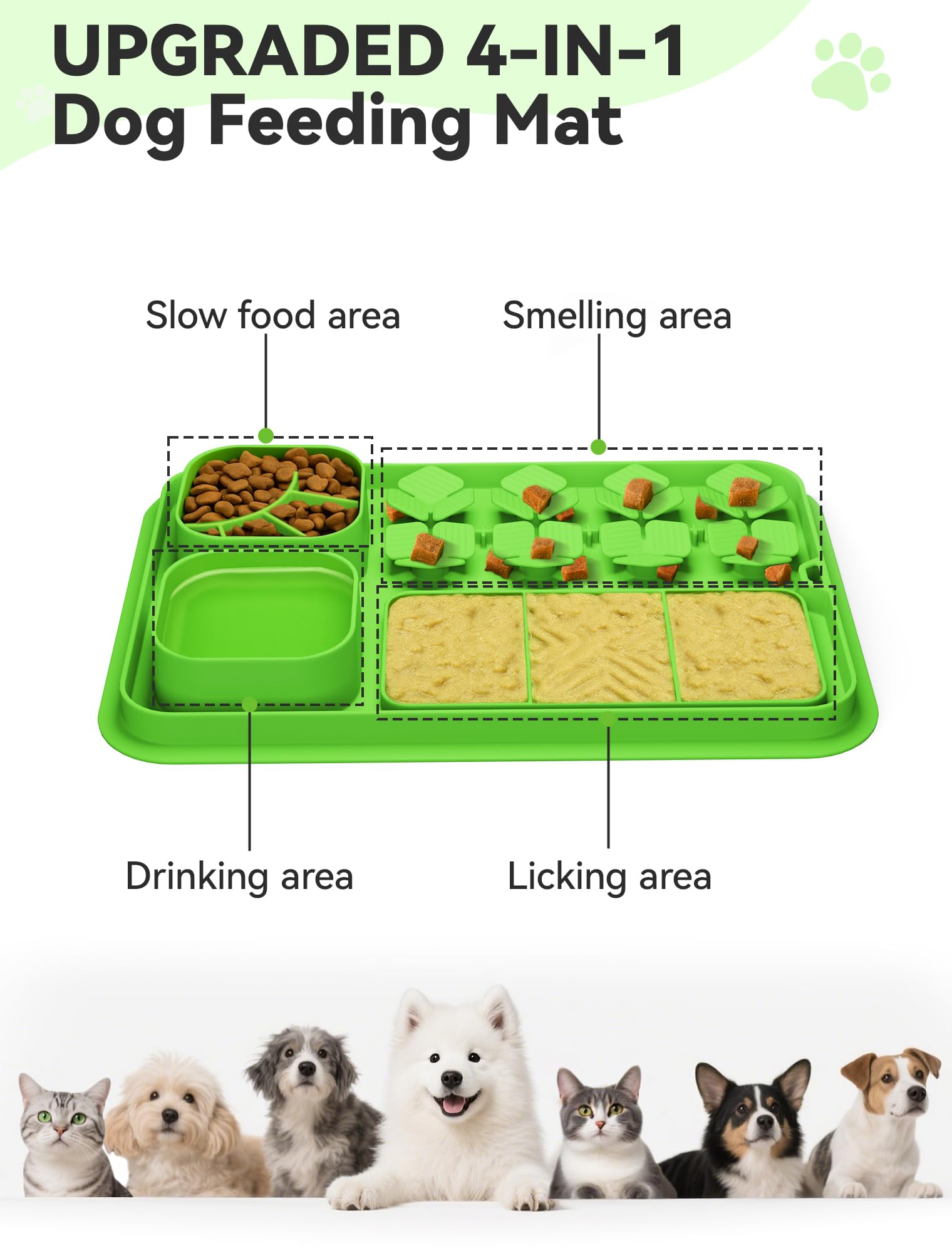 Lick Mat for Dogs,Slow Feeder Bowl for Dogs and Cats, Silicone Lick Mat & Snuffle Mat - Interactive Puzzle Feeder to Slow Eating