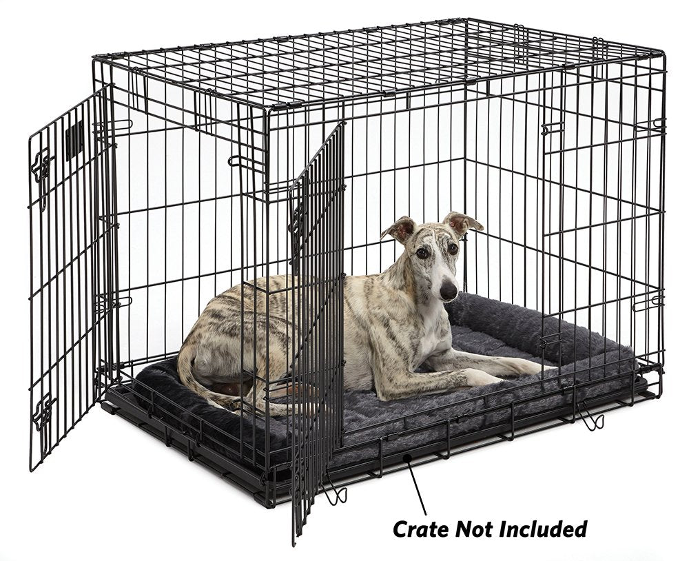 Midwest Homes For Pets Bolster Dog Bed 36L-Inch Gray Dog Bed W/ Comfortable Bolster | Ideal For Intermediate Dog Breeds & Fits A 36-Inch Dog Crate | Easy Maintenance Machine Wash & Dry