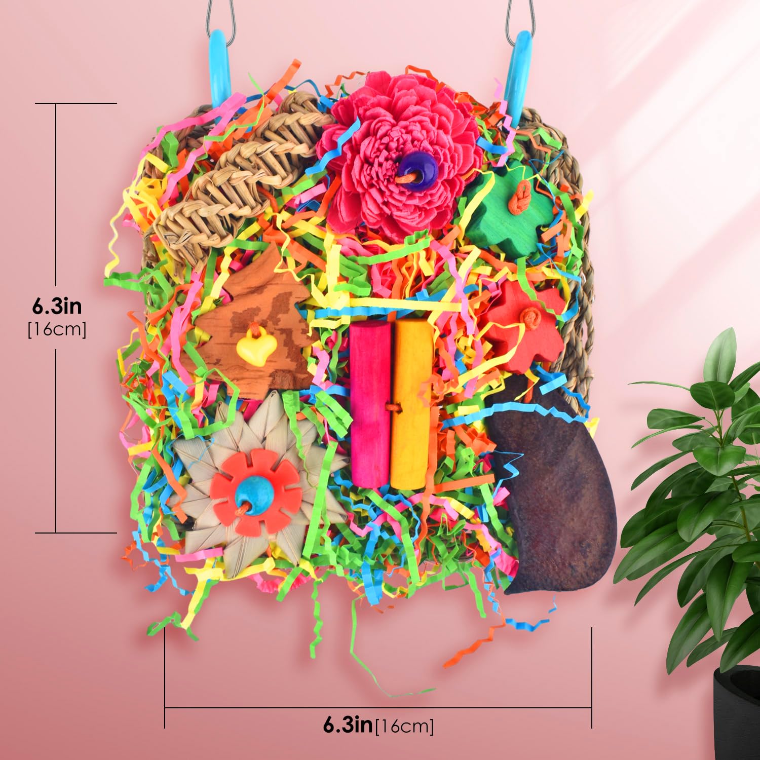 Katumo Bird Toys, Parakeet Toys Bird Grass Mat Parrot Shredder Toys Lovebird Forage Toys For Cockatiel Conure Lovebird Parakeet