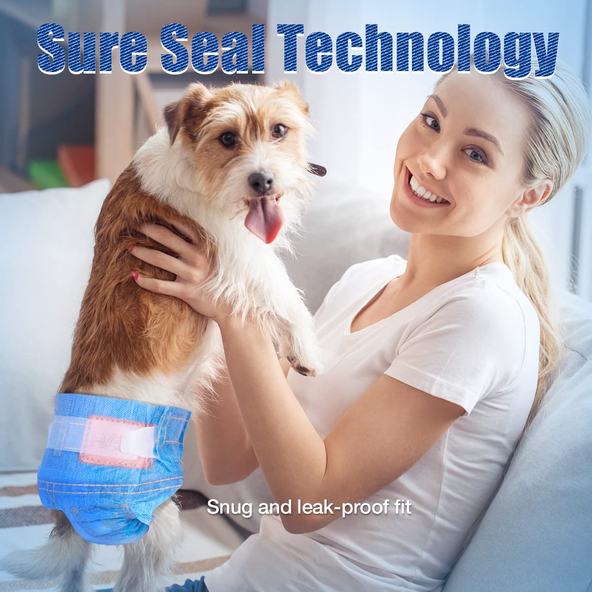 Pet Soft Dog Diapers Female - Disposable Dog Diapers, Cat Diapers For Female Cats, Puppy Diapers 16Pcs Medium