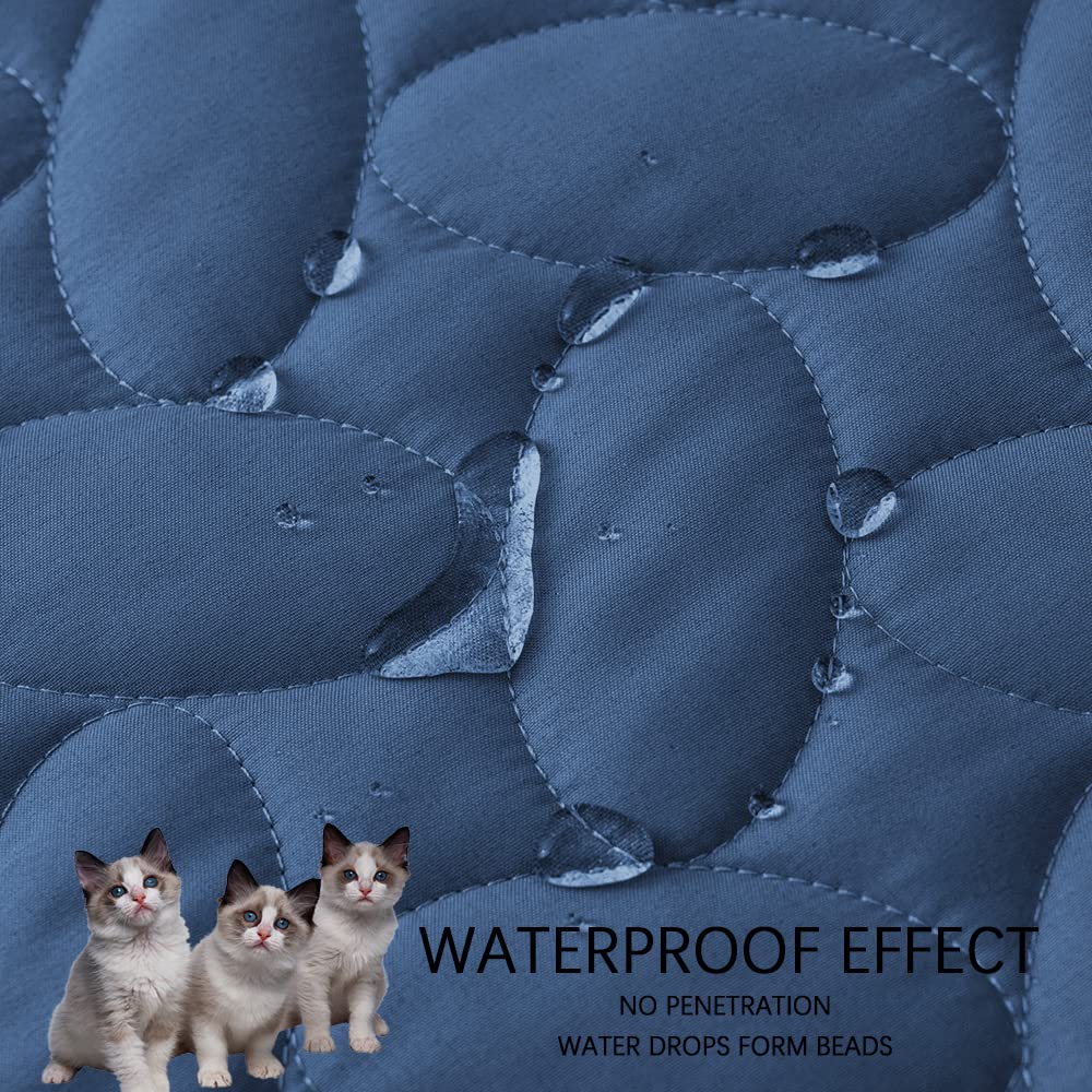 Ameritex Waterproof Pet Bed Cover Anti-Slip Dog Bed Blanket for Sofa and Furniture Waterproof New Pattern Design (Navyblue, 30x9
