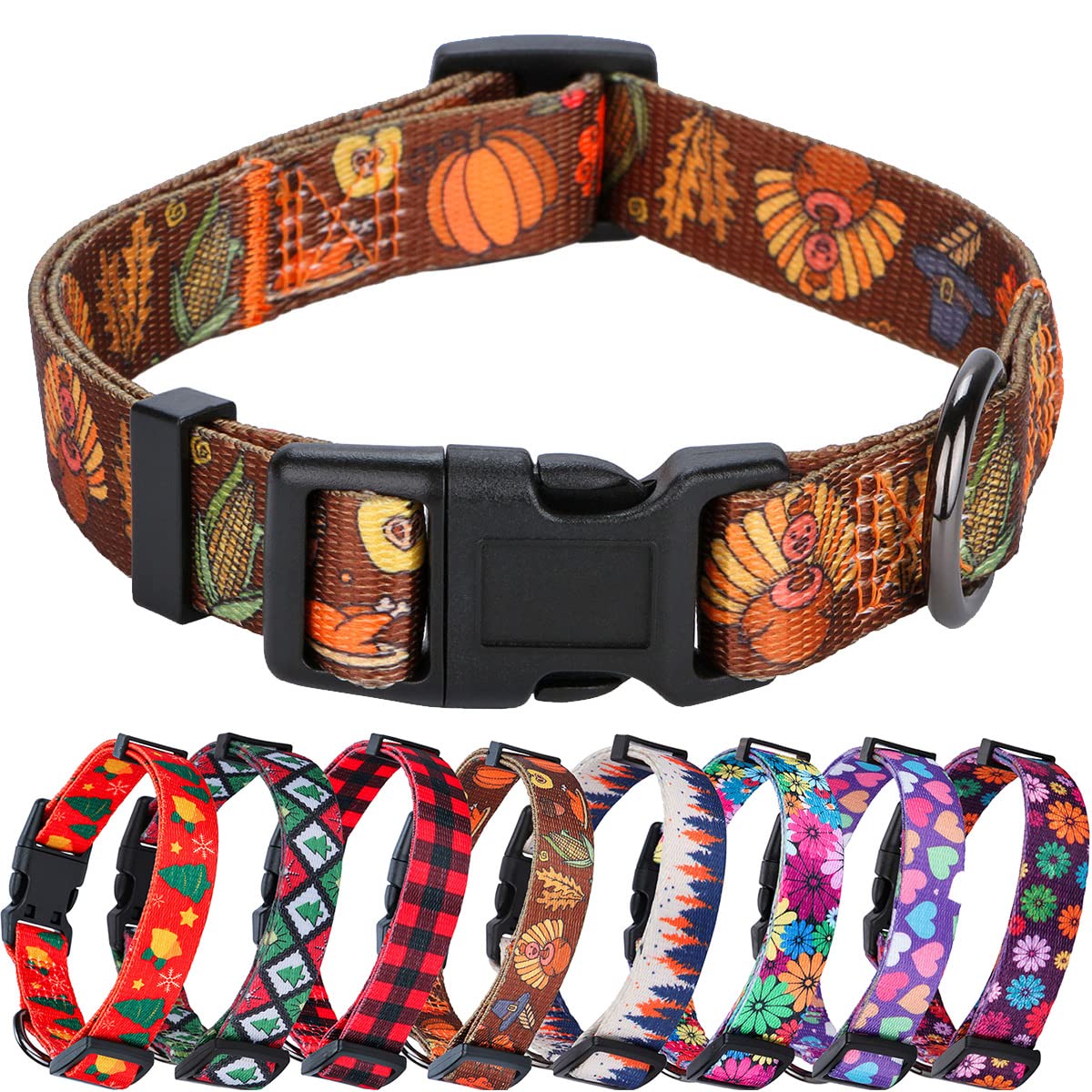 Rhea Rose Fall Halloween Thanksgiving Dog Collars Large Size