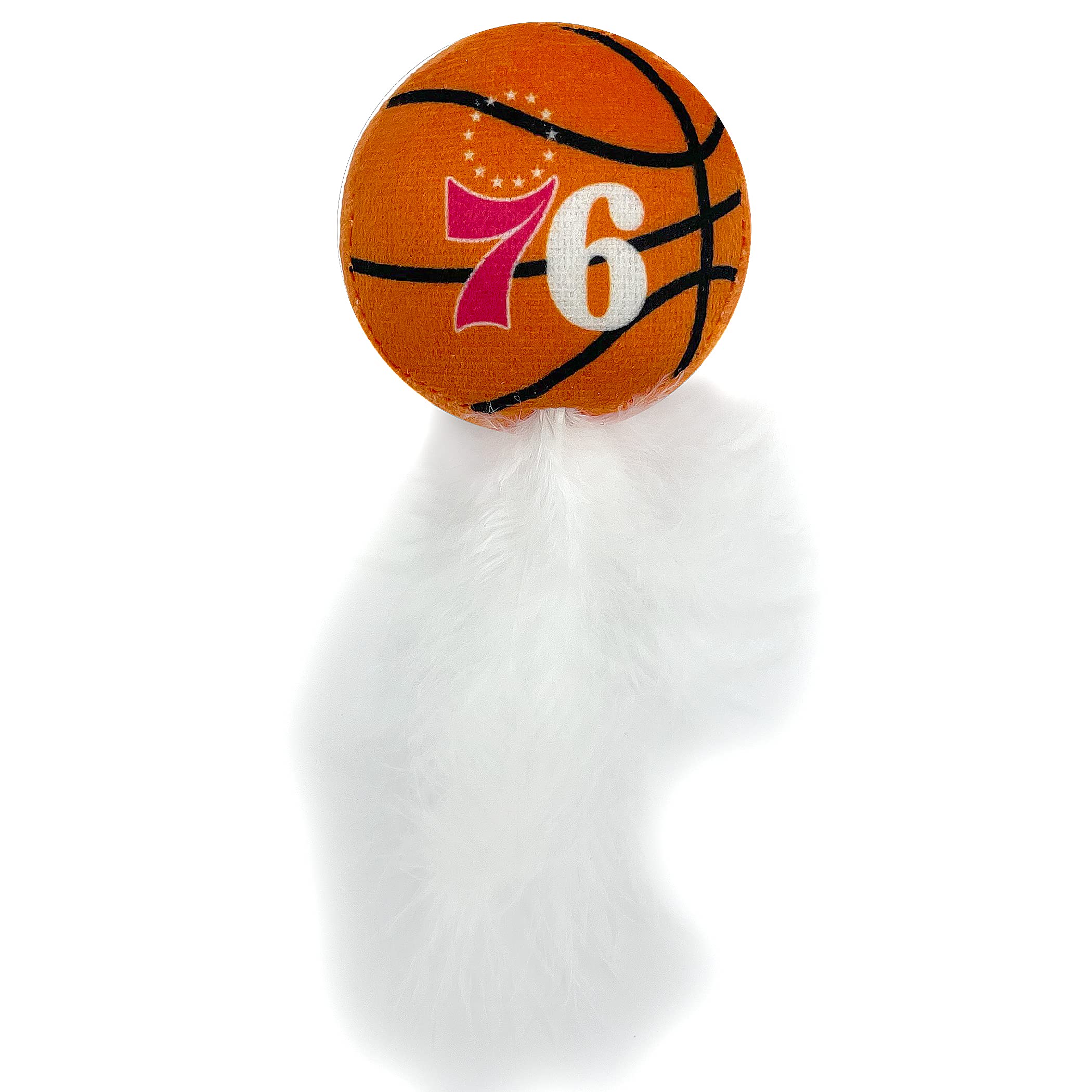 Best Plush Cat Toy - Nba 76Ers Complete Set Of 3 Piece Cat Toys Filled With Fresh Catnip. Includes: 1 Jersey Cat Toy, 1 Basketball Cat Toy With Feathers & 1 #1 Fan Cat Toy. Beautiful Team Logos