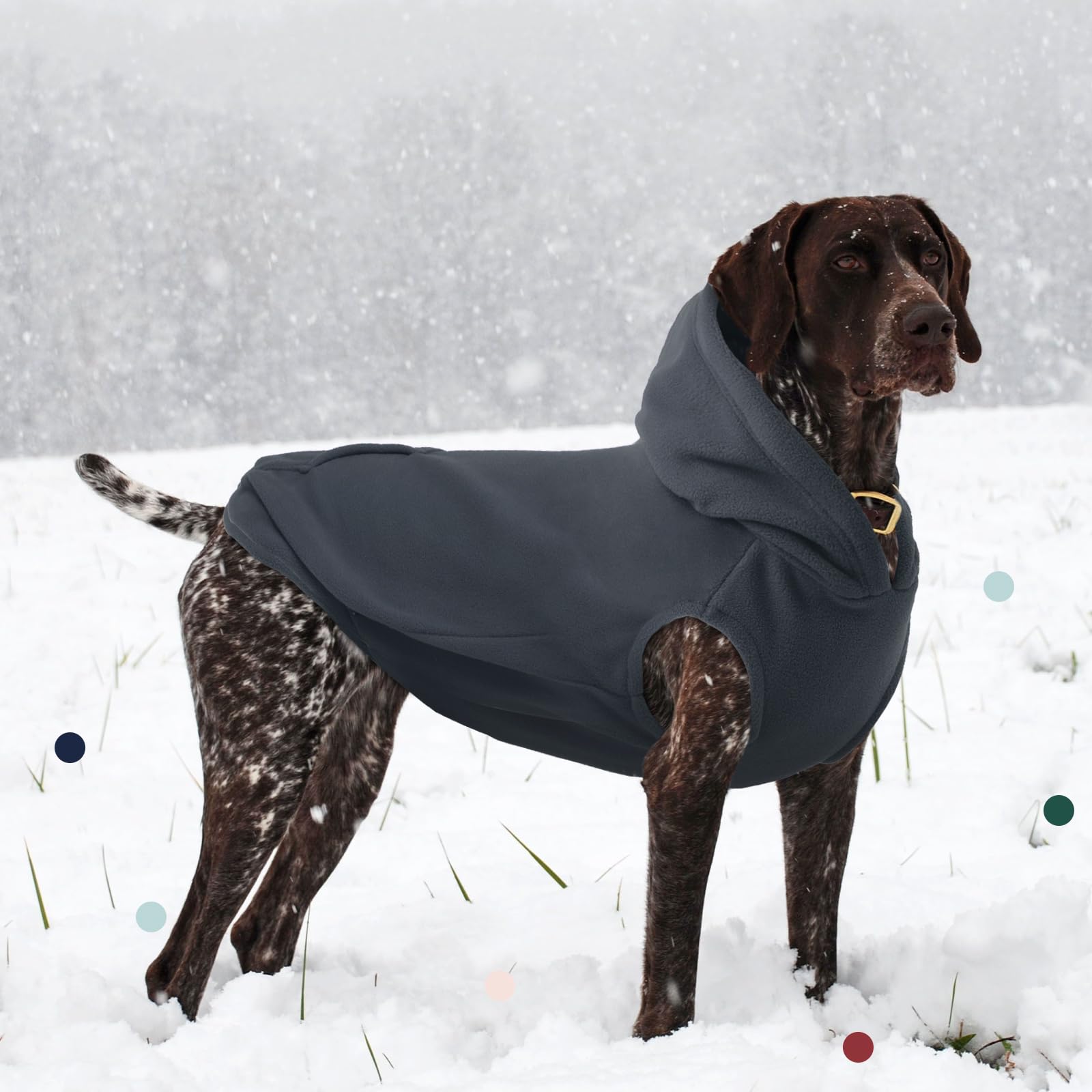 Ieco Ii Dog Hoodie - Polar Fleece Sweatshirt With Hood. Medium Size, Grey. Perfect For Dogs - Pug, Jack Russell. Unisex - Boy &