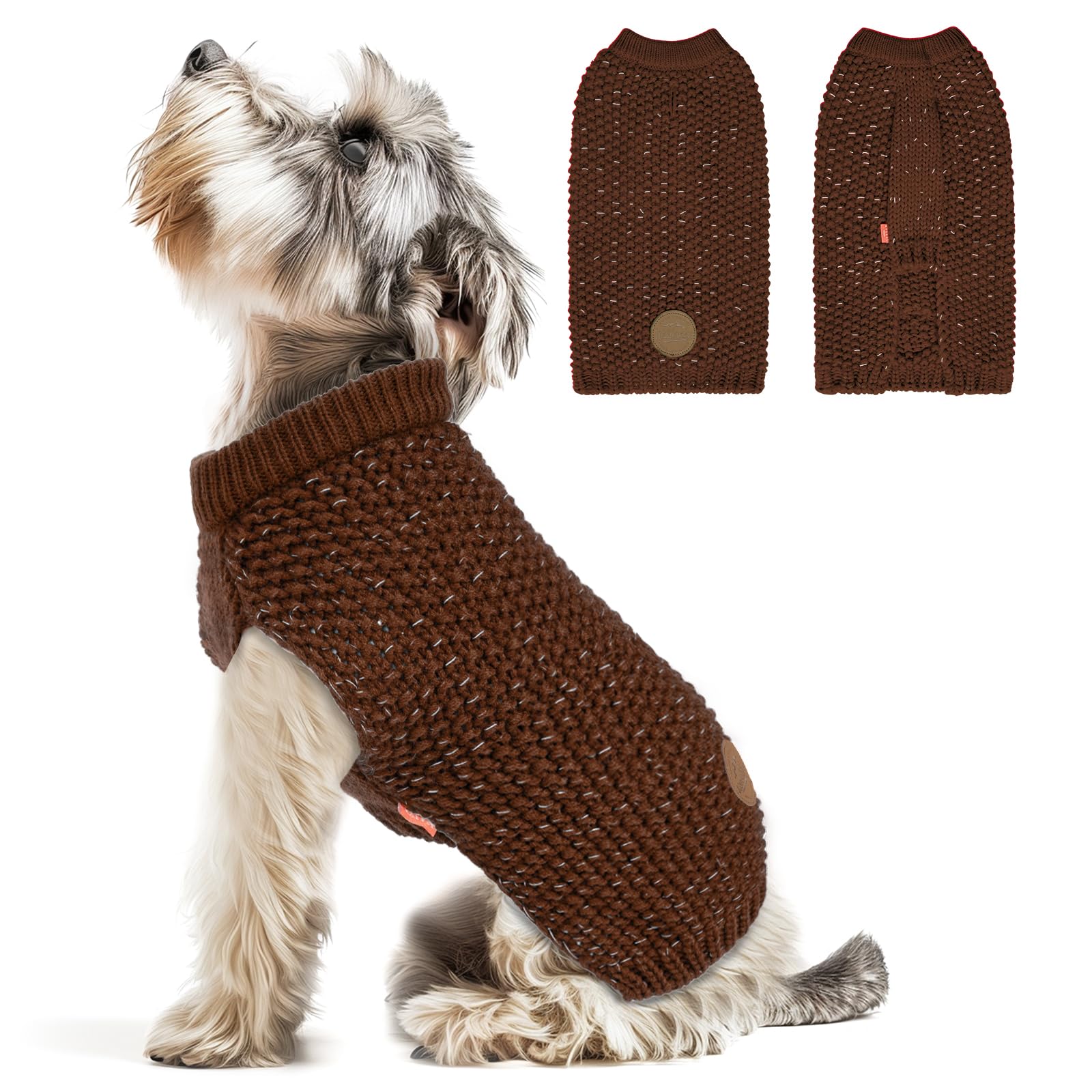 Kyeese Dog Sweaters Reflective For Small Dogs Sweater Heavy Pullover Dog Knitwear