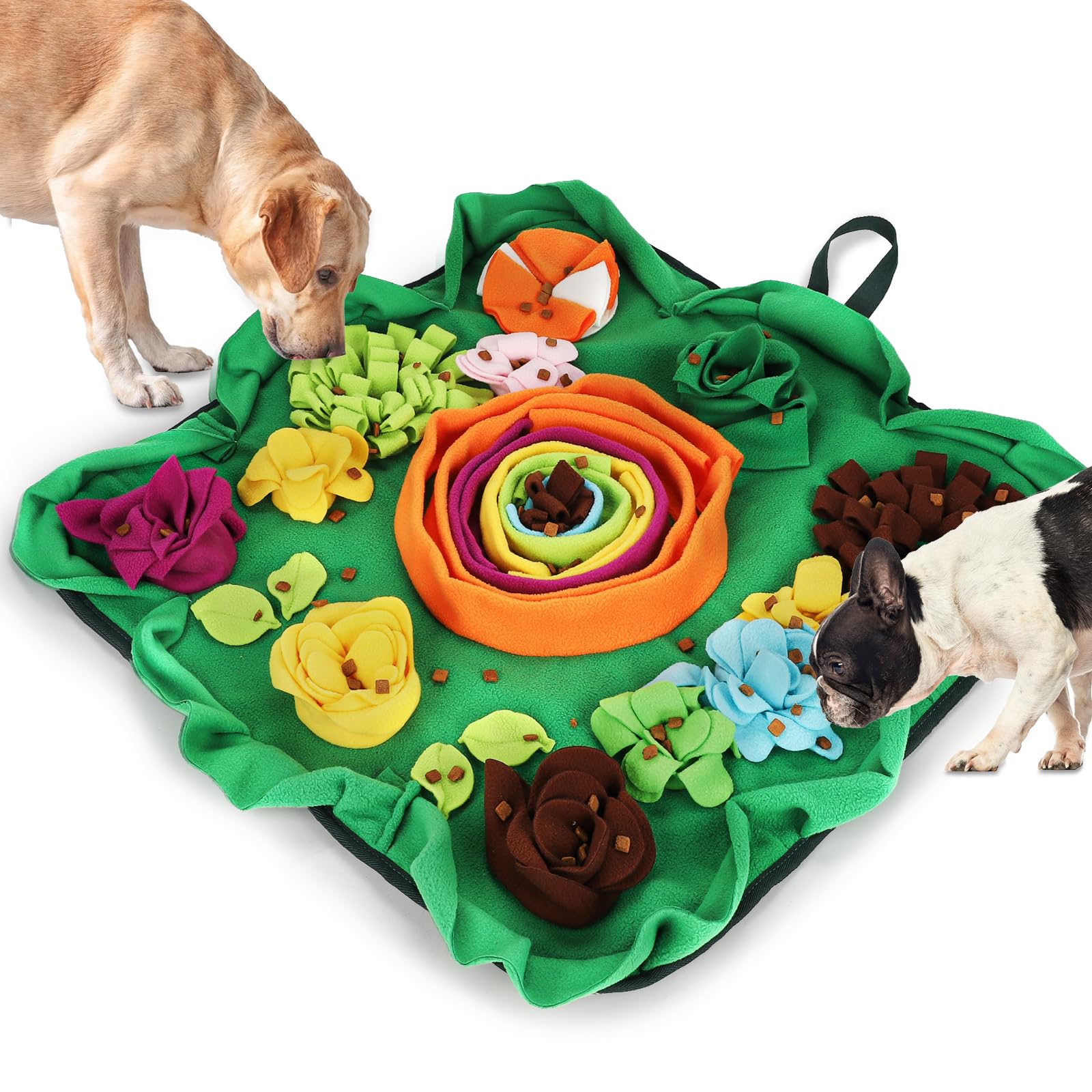 Vextronic Snuffle Mat For Dogs Large Breed Small Medium, 25''X25'' Dog Sniffing Mat, Interactive Puzzle Foraging Mat For Dogs, D