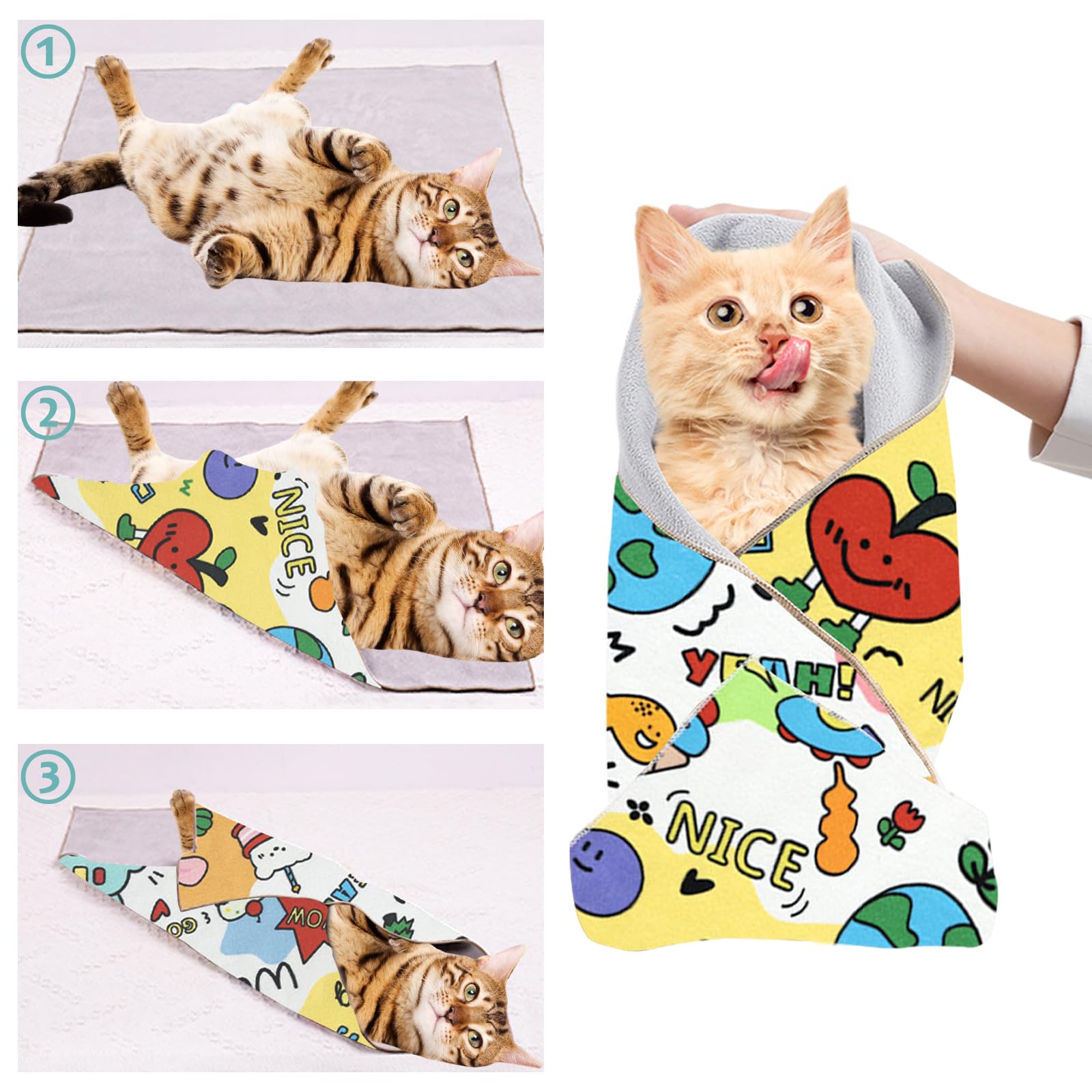 Virgoccy Cat Grooming Wrap, [Xxl] Cat Restraint Wrap For Nail Clipping, Ear Cleaning, And Teeth Brushing, Self-Adherent, Anti-Bi