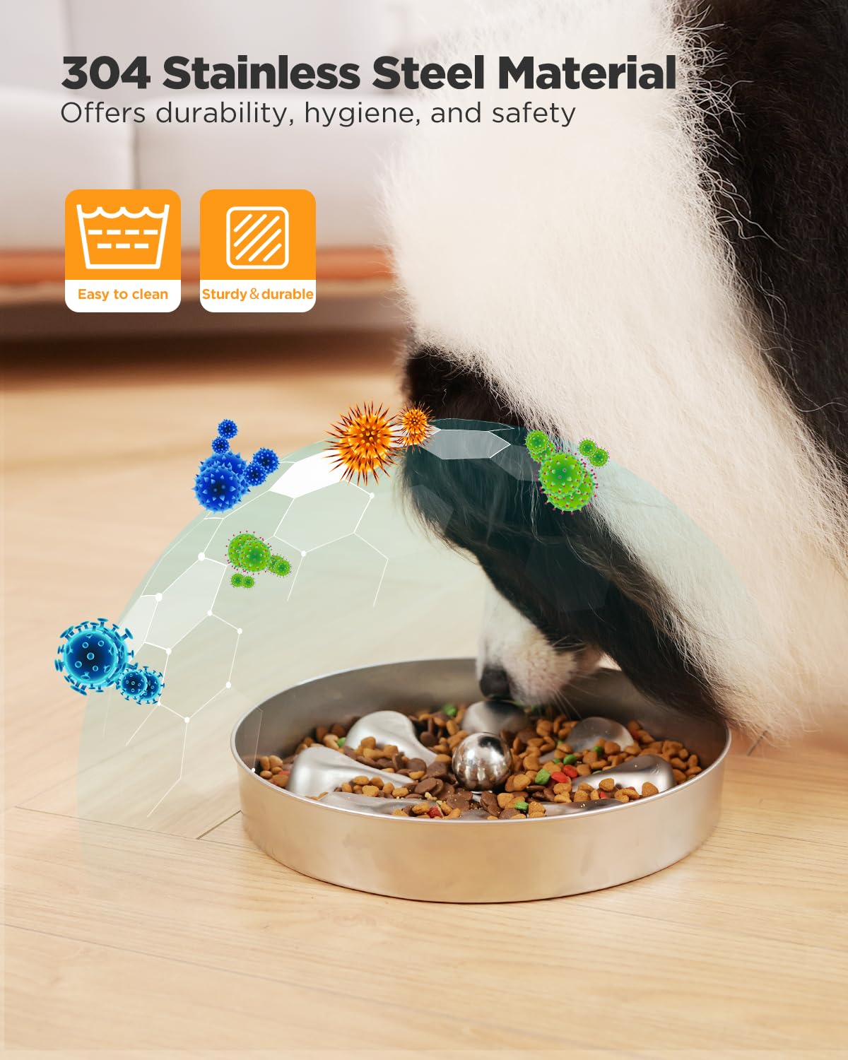 Oiwliur 2-Pack Slow Feeder Bowls - Stainless Steel Metal Bowl For Slow Feeding, Double-Sided Design Suitable For Dry, Wet, Or Ra